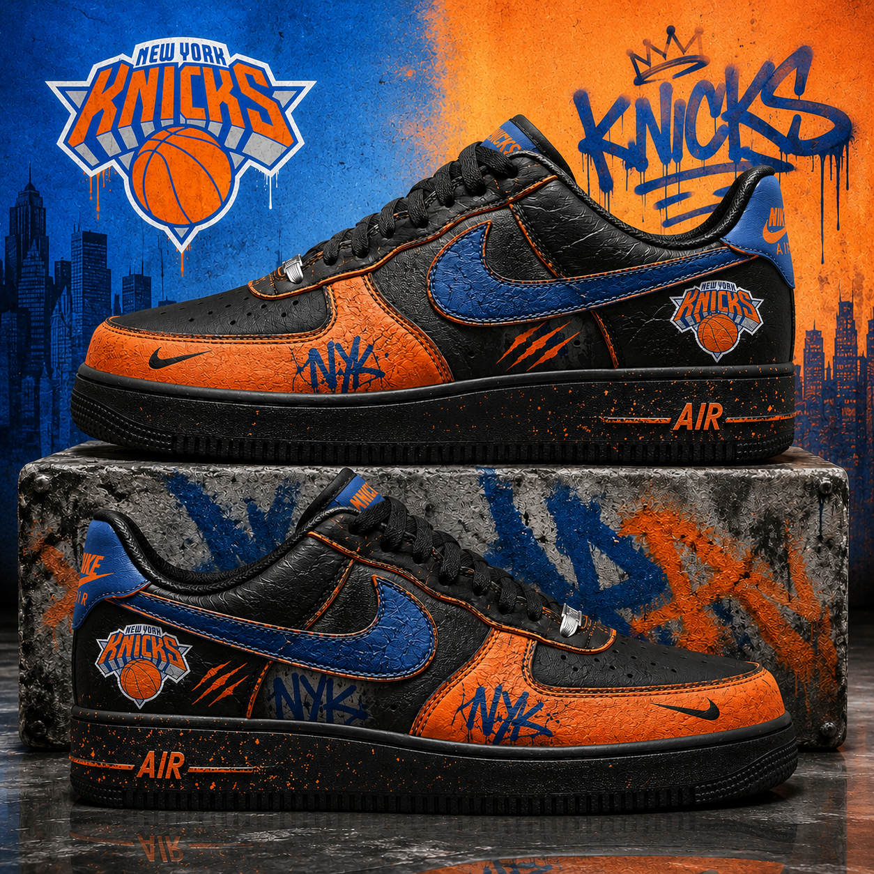 New York Knicks Shoes Aj1 Low Play offs 2026 Limited Edition + Selling Out Fast v2