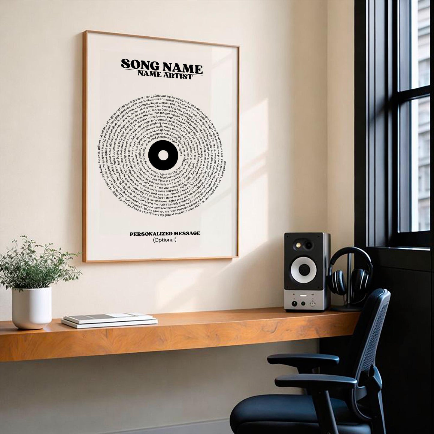 Personalized Song Lyrics Vinyl Wall Art, First Dance Song Poster, Custom Music Memory Print, Wedding and Anniversary Gift