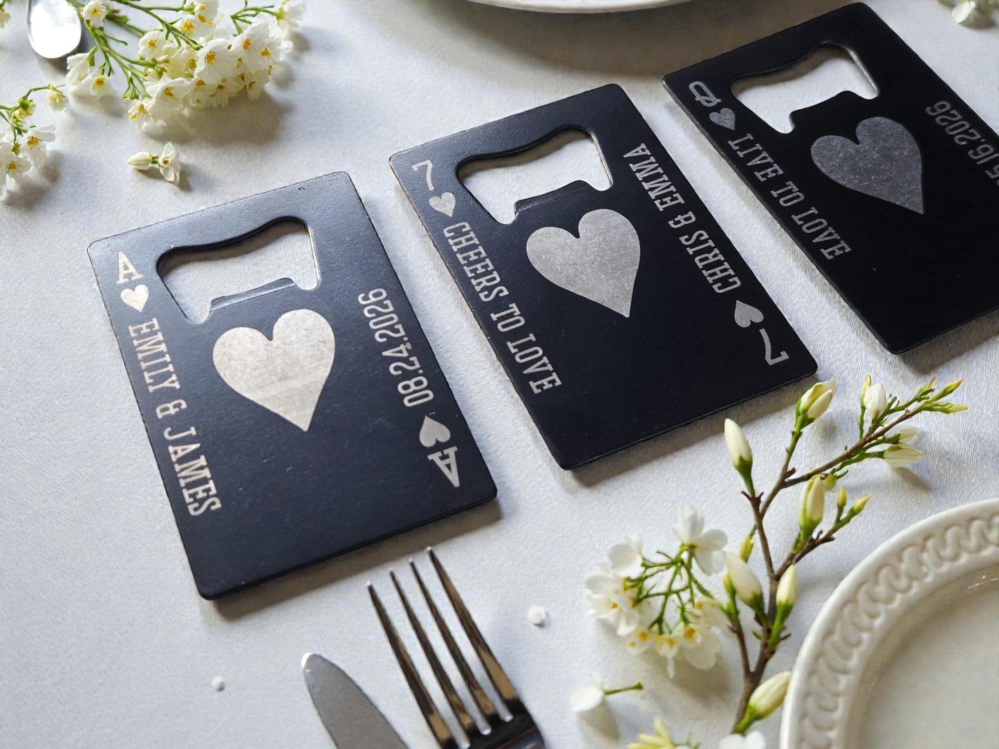 Magnetic Wedding Guest Favors, Unique Playing Card Magnet Bottle Openers, Personalized Bulk Wedding Favor