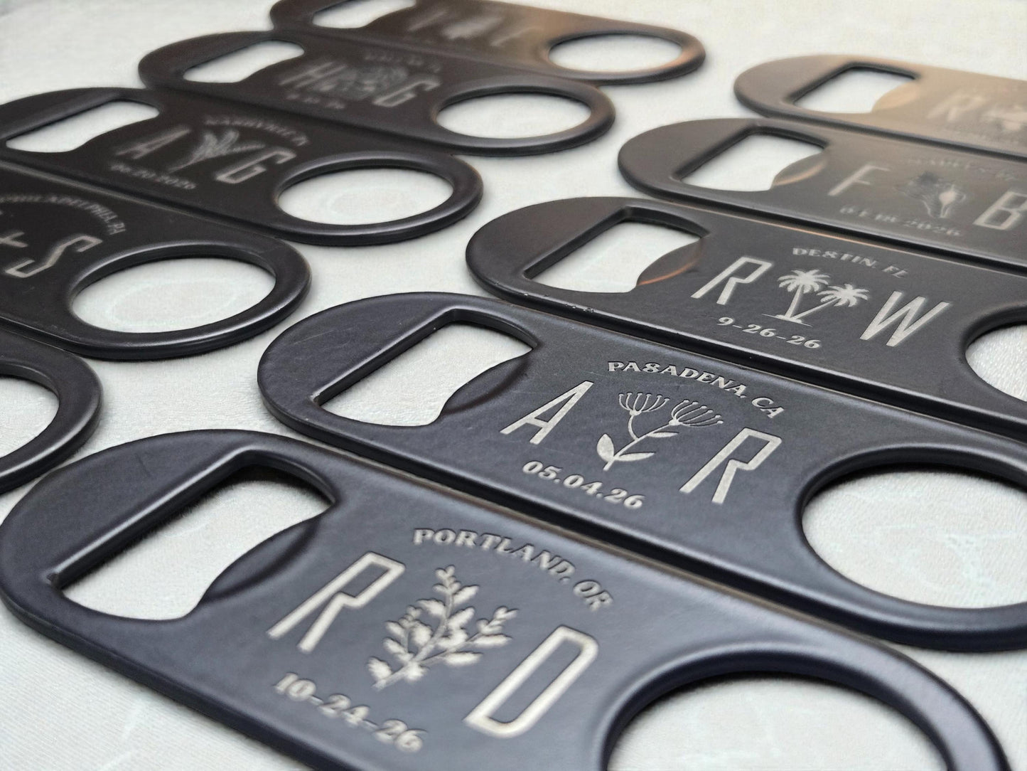 Classic Wedding Favor Bottle Opener Keychain, Engraved Mini Keyring Bar Key Speed Popper Gift