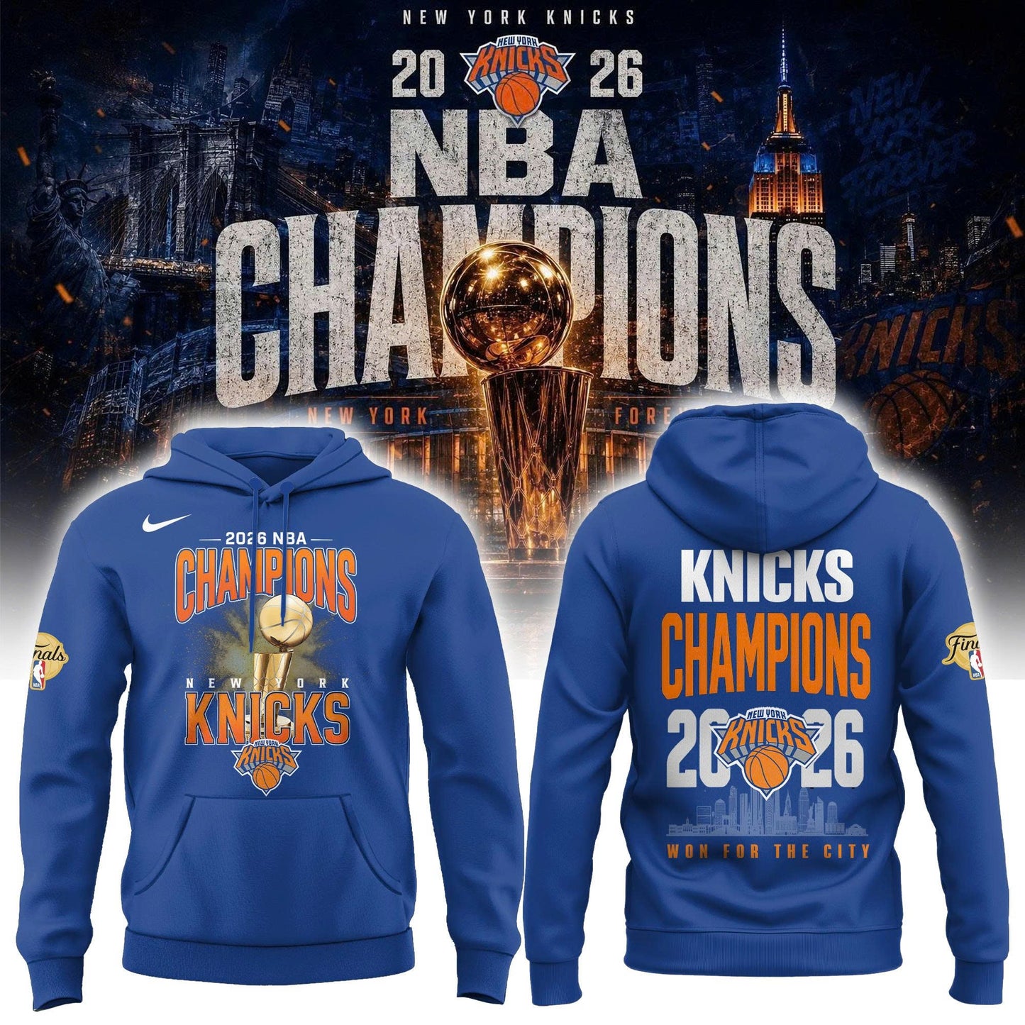 New York Knicks Basketball NBA Rings Champions Hoodie