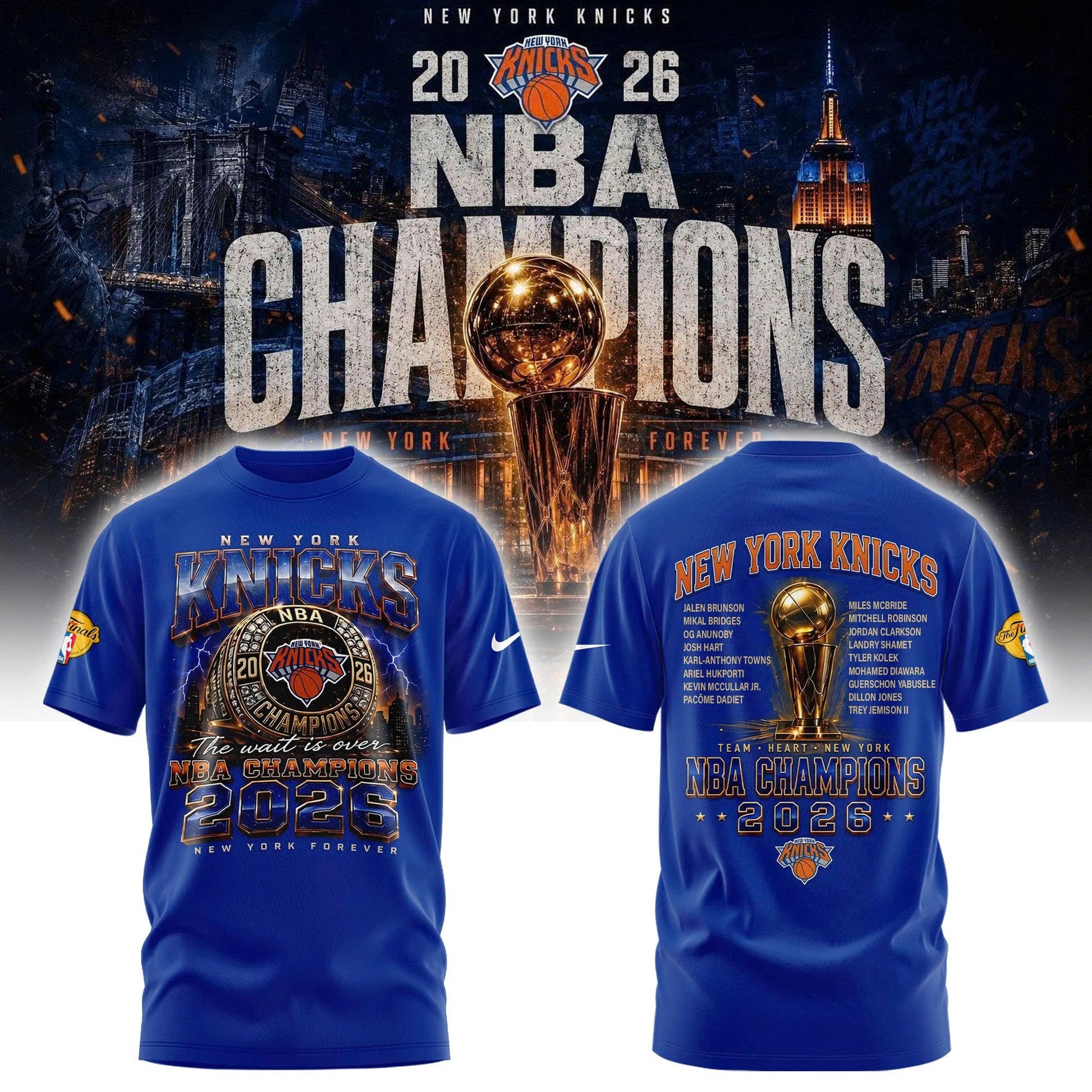 New York Knicks Basketball NBA Rings Champions Tshirt