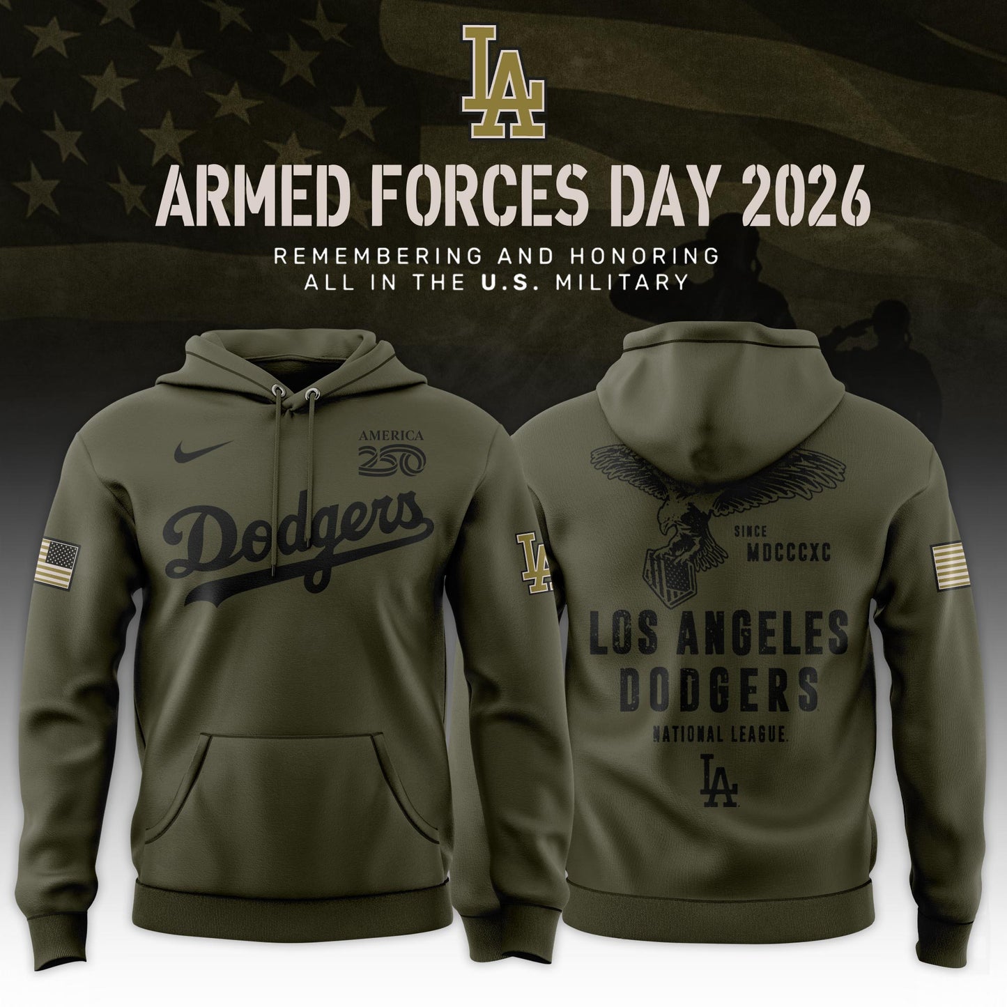 Los Angeles Dodgers 2026 Armed Forces Day Limited Edition Hoodie