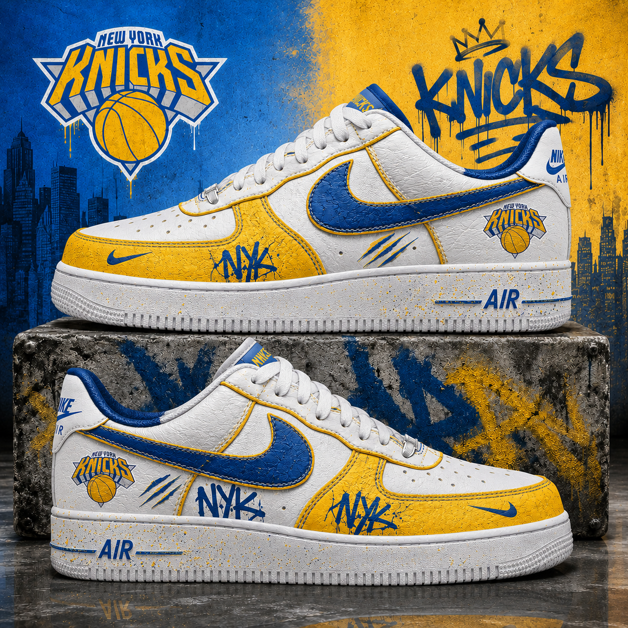 New York Knicks Shoes Aj1 Low Play offs 2026 Limited Edition + Selling Out Fast v5