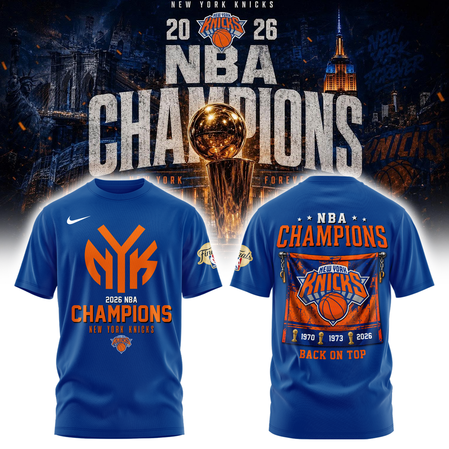 New York Knicks Basketball NBA Rings Champions Tshirt