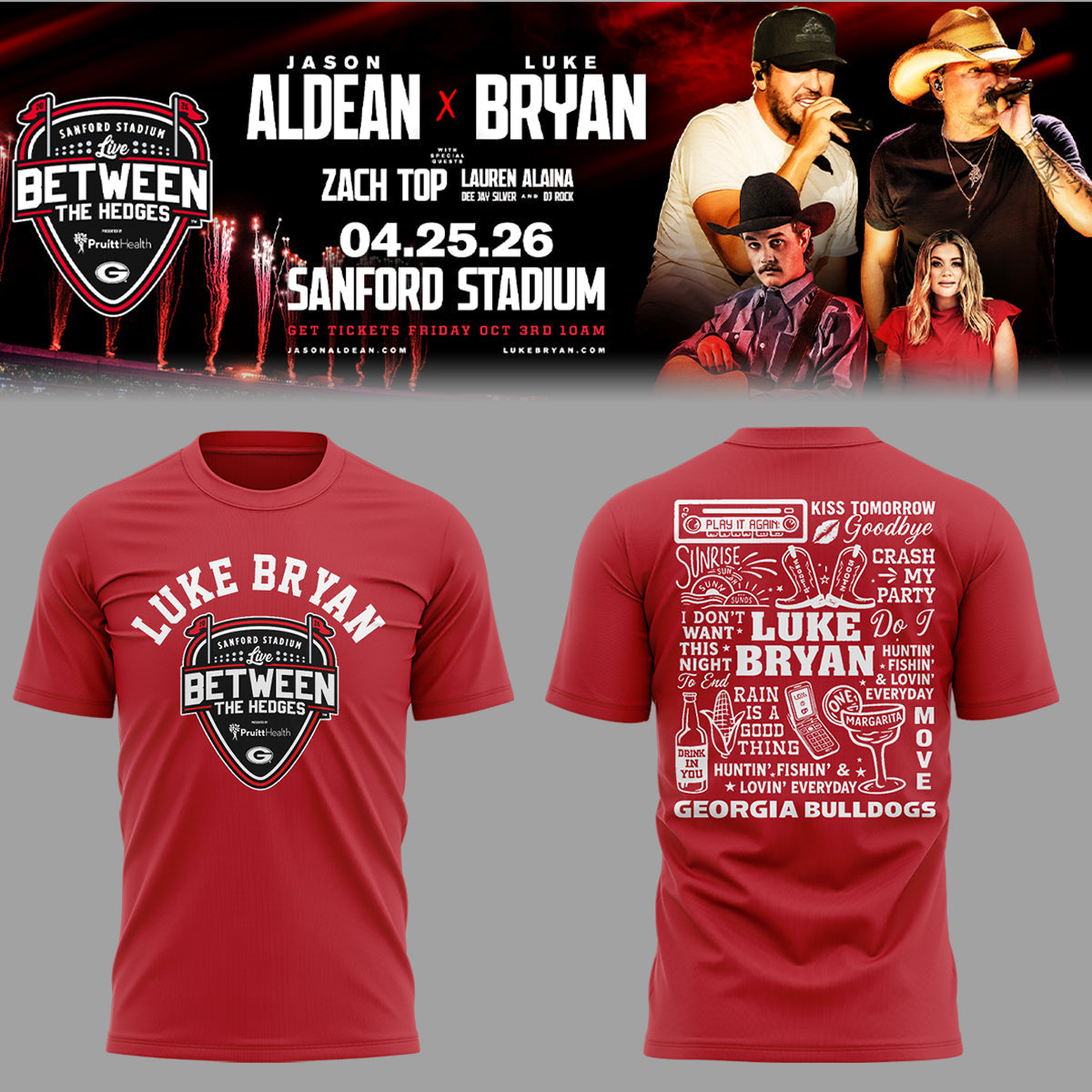 Limited Edition LB “Live Between The Hedges” At Sanford Stadium Tshirt-ND04222628