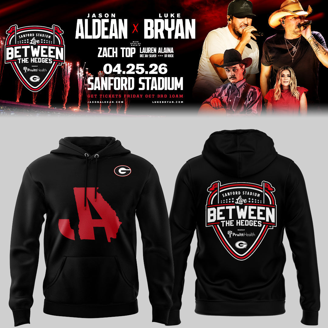 Limited Edition JA “Live Between The Hedges” At Sanford Stadium Hoodie-ND04222633
