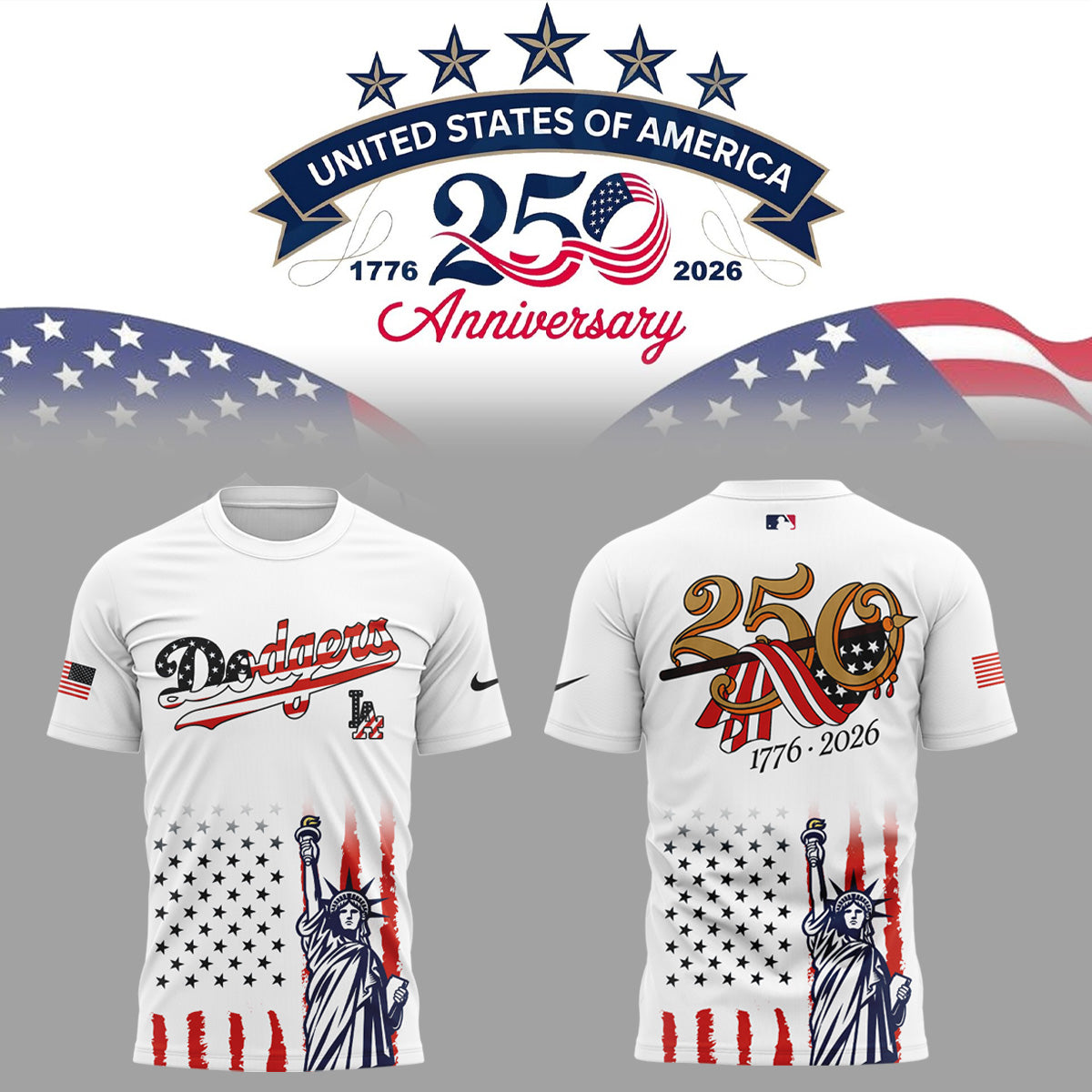 Los Angeles Dodgers 2026 Celebrate America’s 250th Anniversary T-shirt