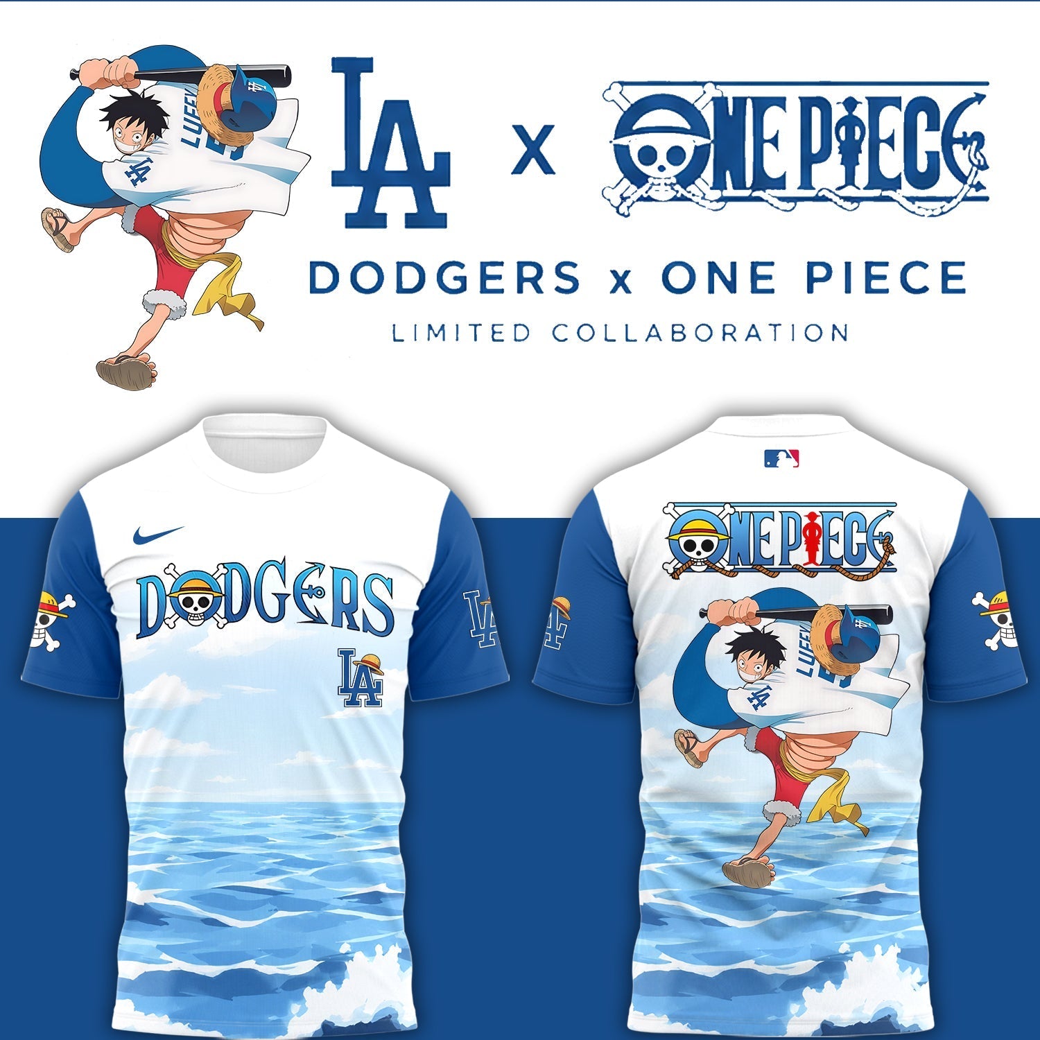 Los Angeles Dodgers One Piece Night ⚾ 🏴‍☠️ T-Shirt