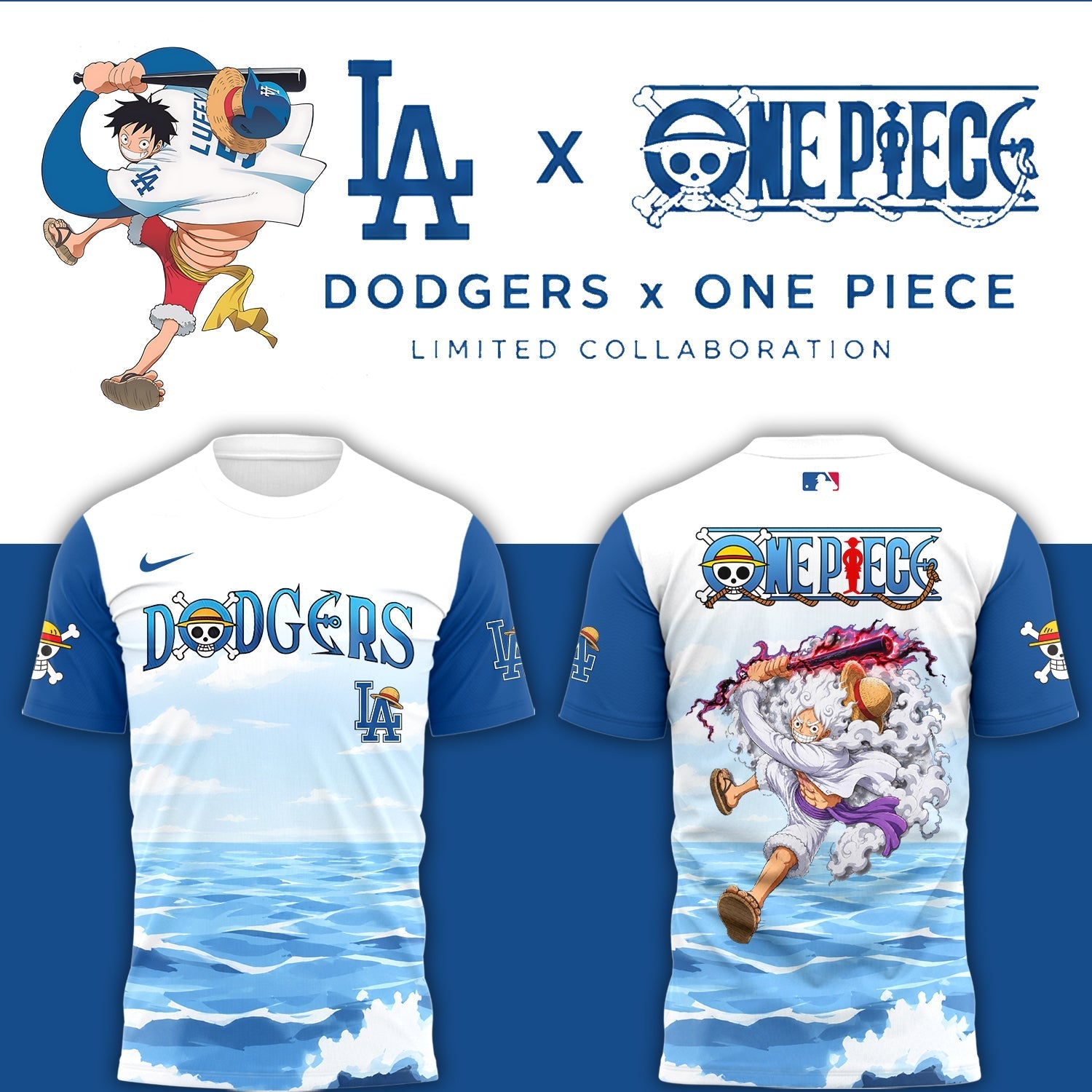 Los Angeles Dodgers One Piece Night ⚾ 🏴‍☠️ T-Shirt