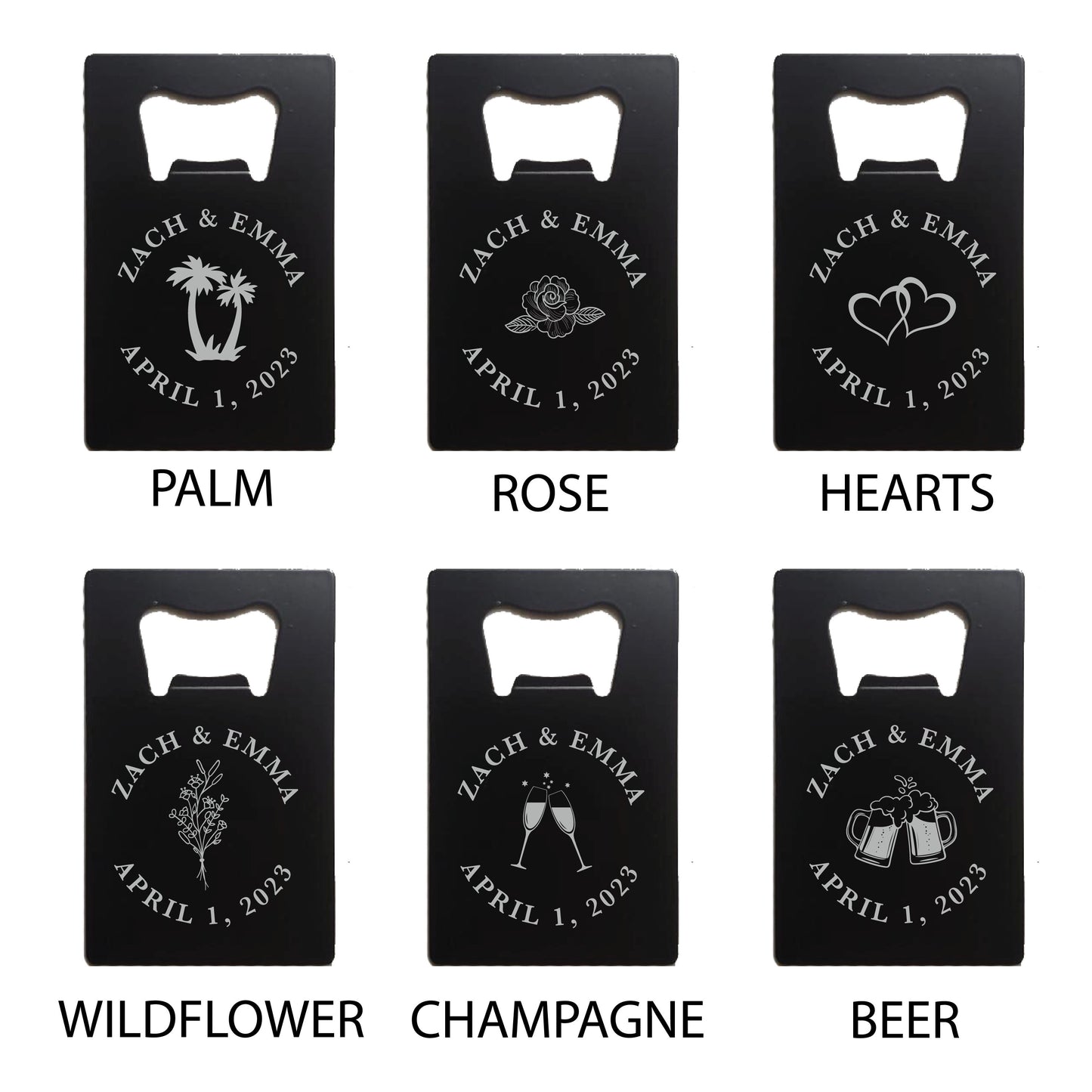 Bulk Wedding Favor, Engraved Bottle Opener, Wedding Guest Gifts, Card Beer Openers That Fit In Wallet Or Purse