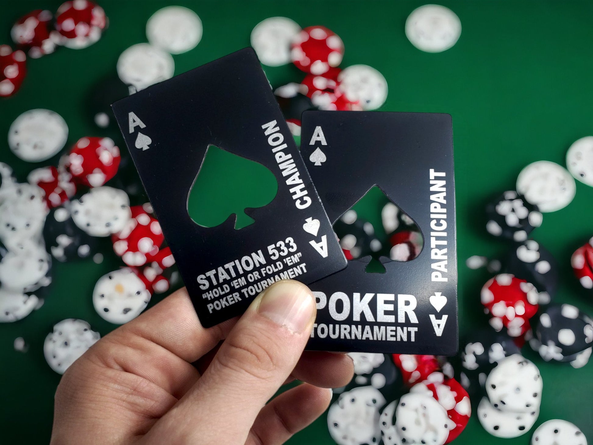 Poker Tournament Prize, Ace Of Spades Bottle Opener, Personalized Laser Engraving With Your Custom Text
