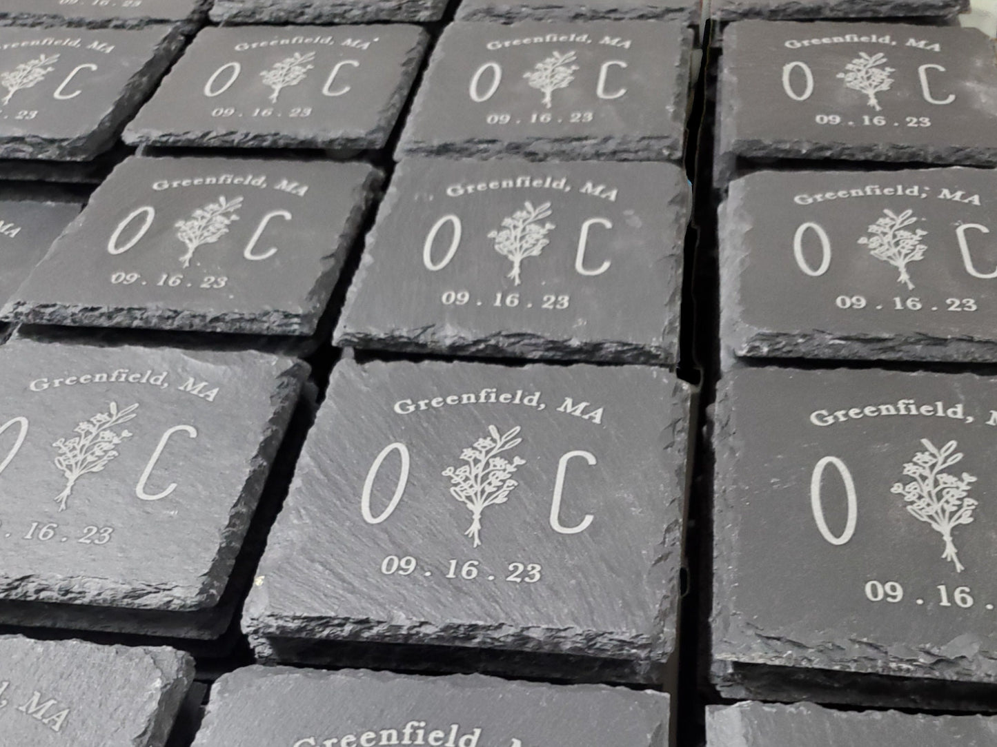 Bulk Wedding Favors, Personalized Laser Engraved Slate Coasters For Your Guests, Wedding Reception Party Favor Gifts