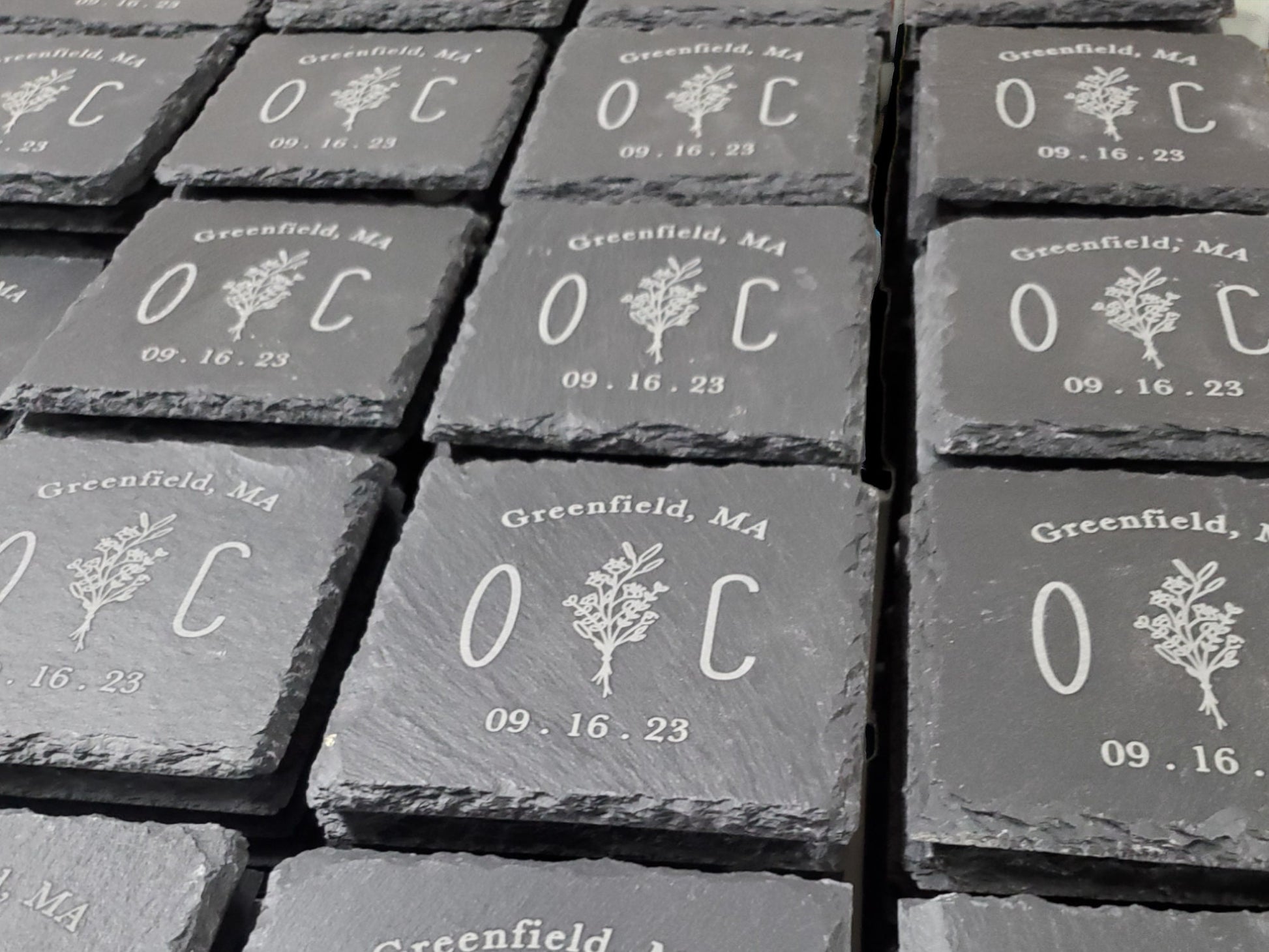 Bulk Wedding Favors, Personalized Laser Engraved Slate Coasters For Your Guests, Wedding Reception Party Favor Gifts