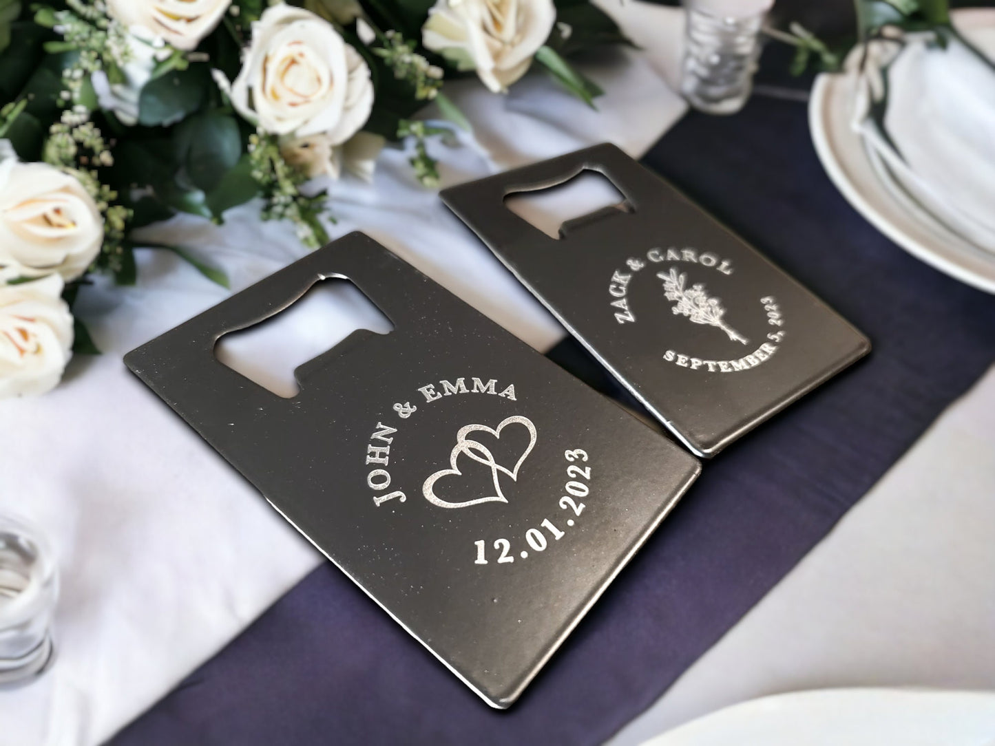 Bulk Wedding Favor, Engraved Bottle Opener, Wedding Guest Gifts, Card Beer Openers That Fit In Wallet Or Purse