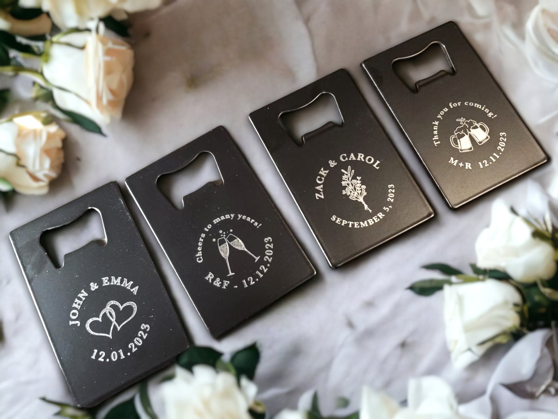 Bulk Wedding Favor, Engraved Bottle Opener, Wedding Guest Gifts, Card Beer Openers That Fit In Wallet Or Purse