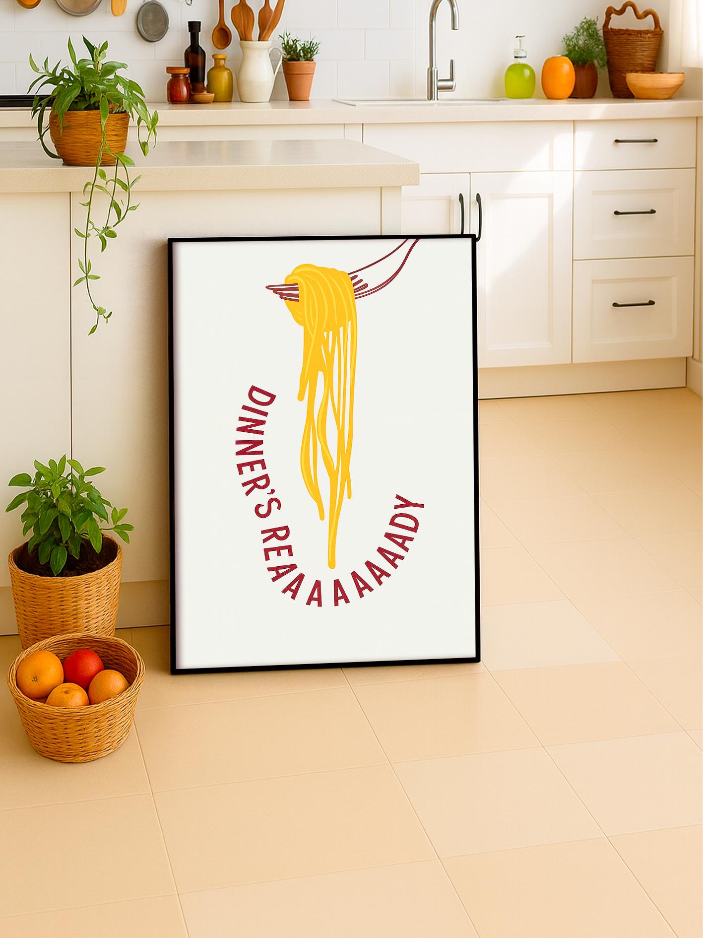 Italian Pasta Wall Art, Modern Kitchen Print, Vibrant Pop Art Food Poster, Retro Illustration for Dining Room Décor