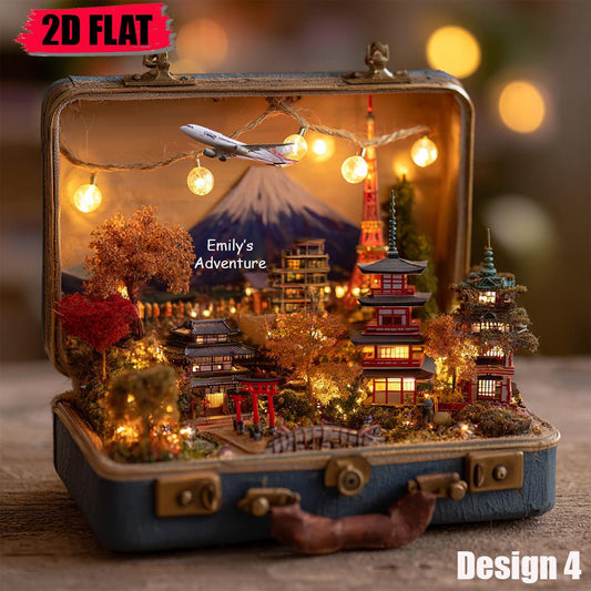 Japanese City Suitcase Christmas Ornament, Tokyo Christmas Keepsake Gift, Travel Souvenir