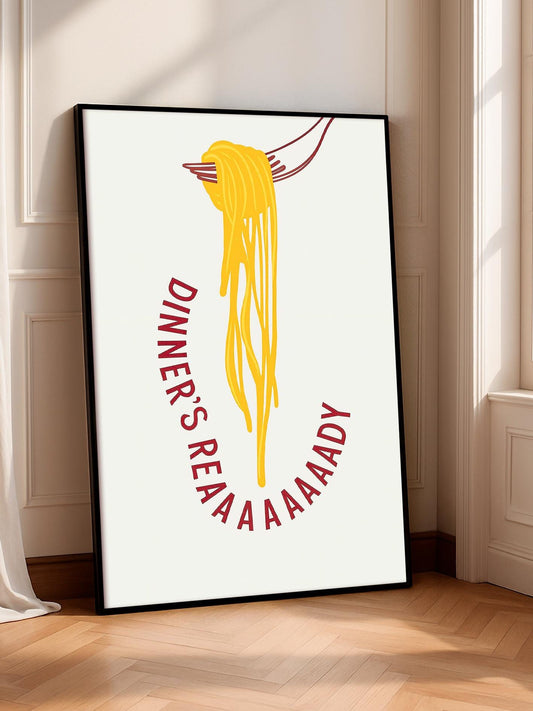 Italian Pasta Wall Art, Modern Kitchen Print, Vibrant Pop Art Food Poster, Retro Illustration for Dining Room Décor