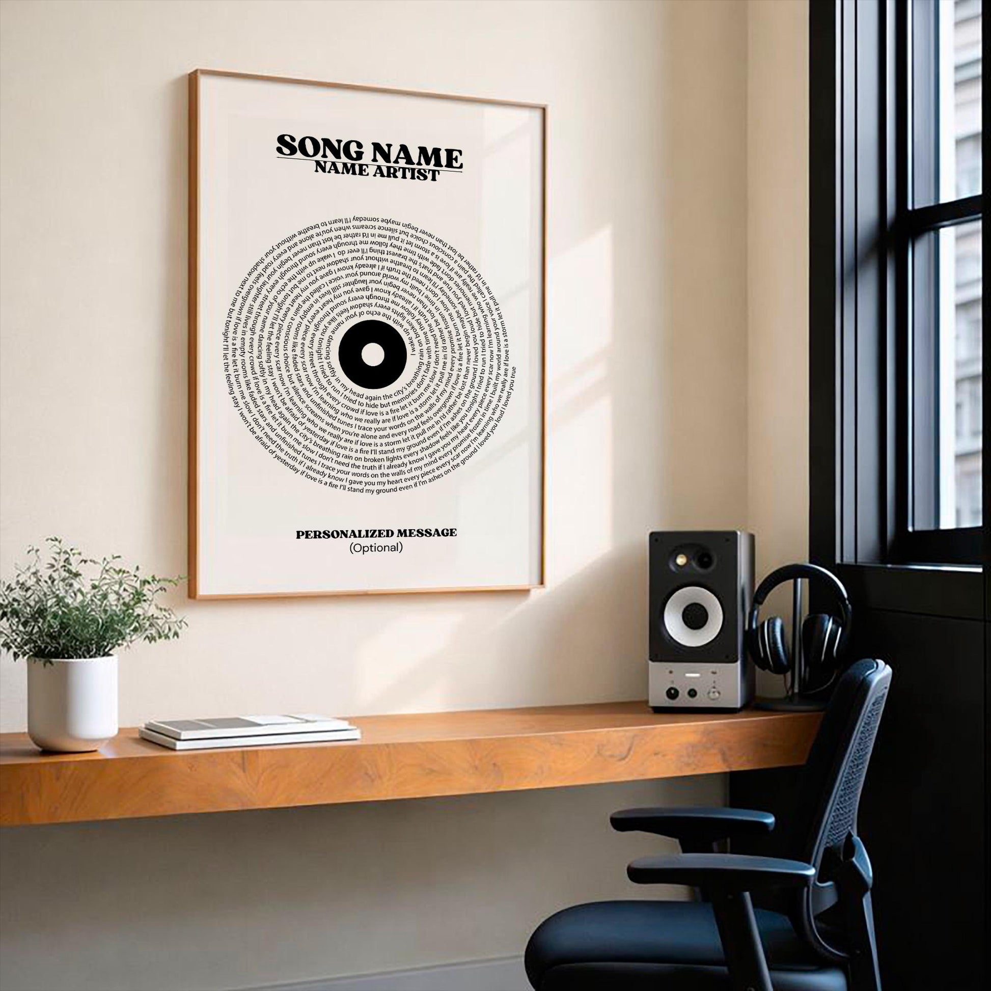 Personalized Song Lyrics Vinyl Wall Art, First Dance Song Poster, Custom Music Memory Print, Wedding and Anniversary Gift