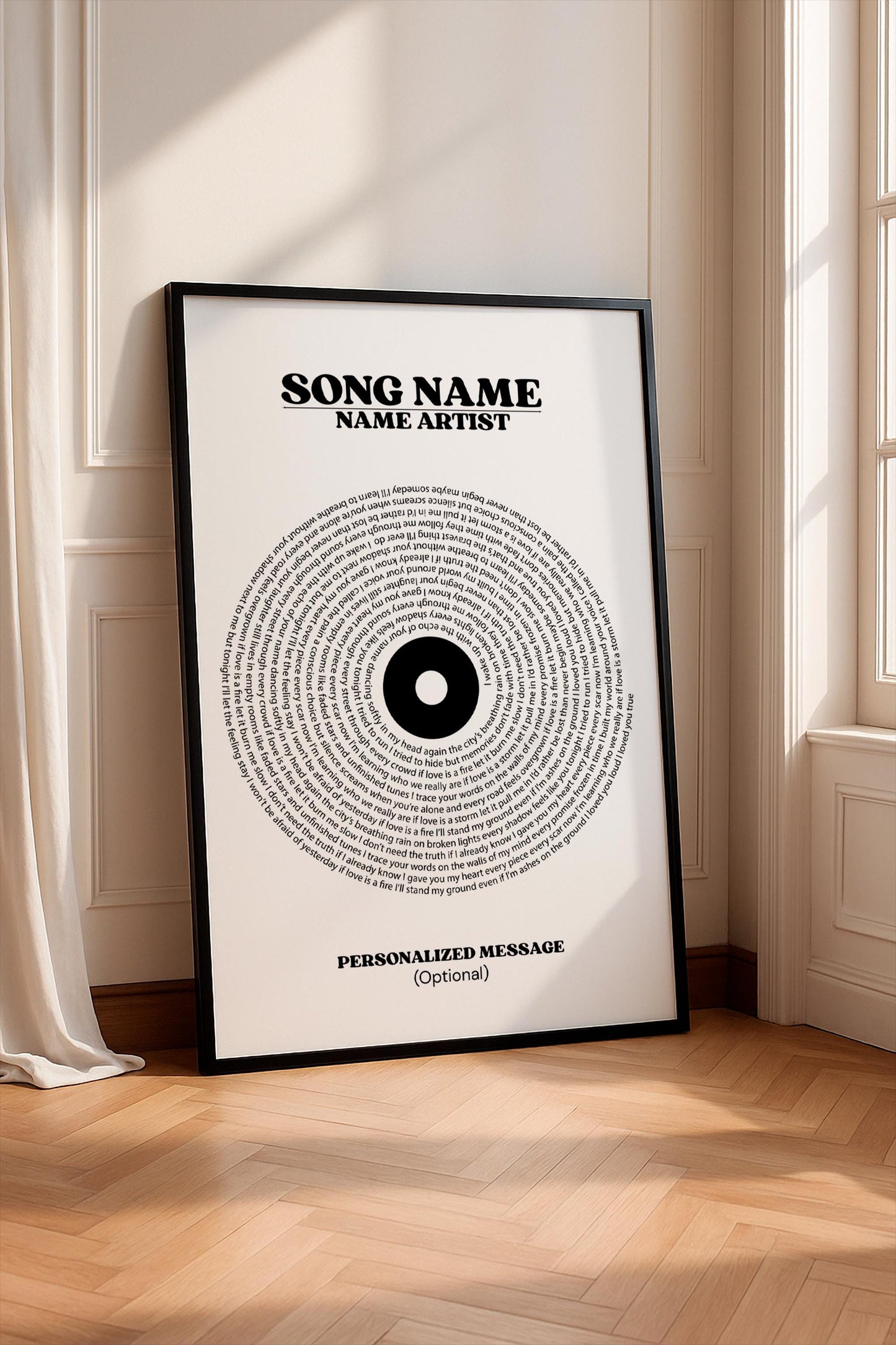 Personalized Song Lyrics Vinyl Wall Art, First Dance Song Poster, Custom Music Memory Print, Wedding and Anniversary Gift