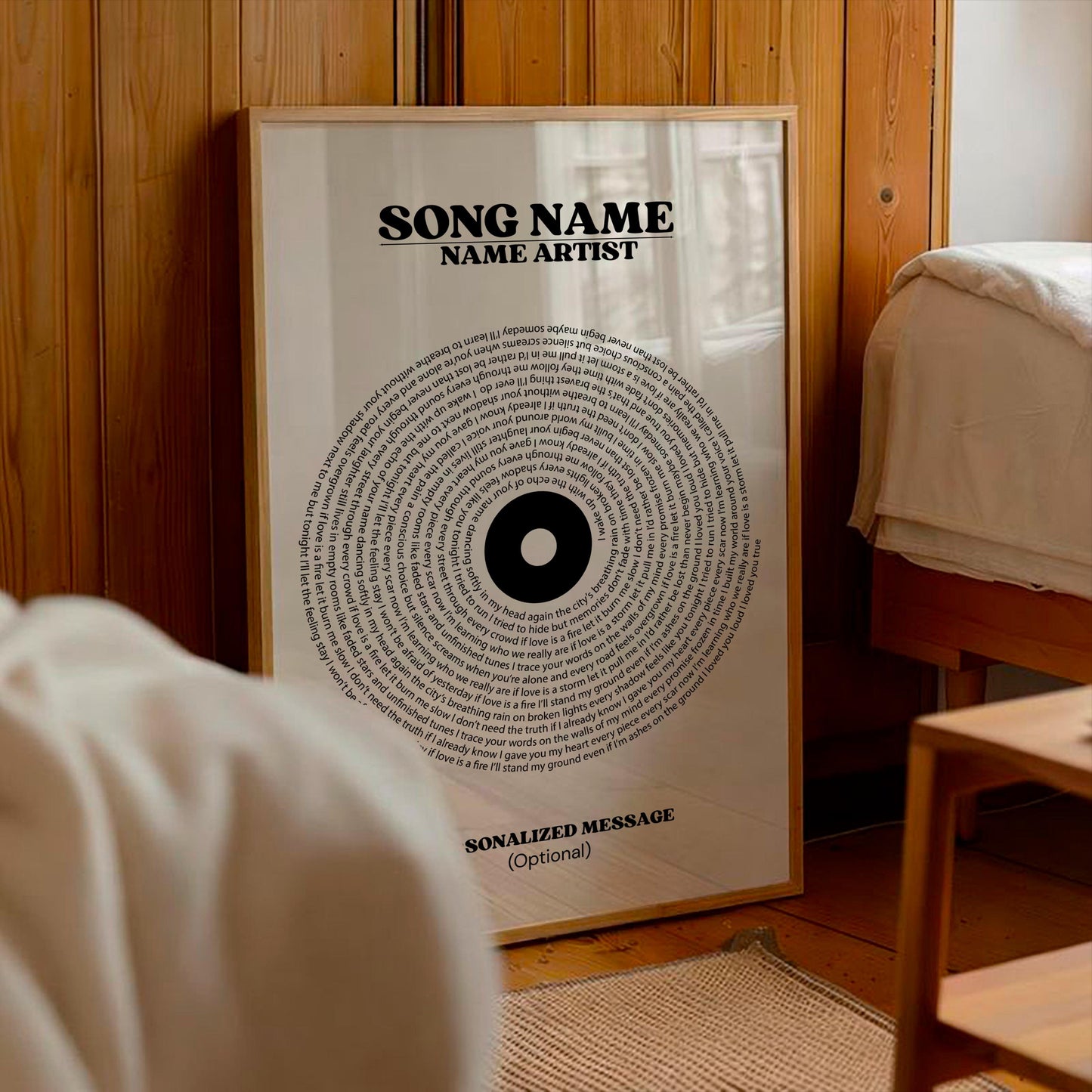 Personalized Song Lyrics Vinyl Wall Art, First Dance Song Poster, Custom Music Memory Print, Wedding and Anniversary Gift