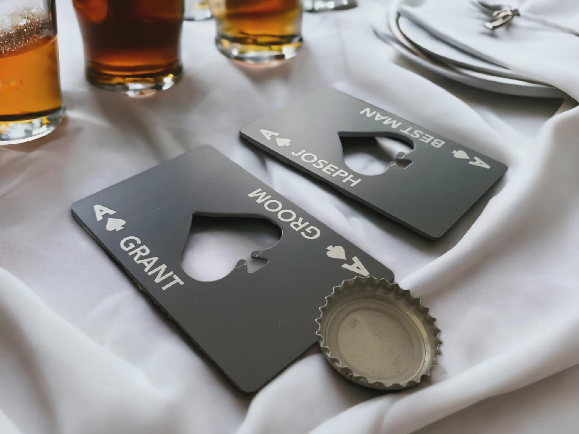 Personalized Ace of Spades Beer Opener, Engraved Card Bottle Opener, Personalized Gift For Poker Player, Groomsmen, Husband, Fits In Wallet