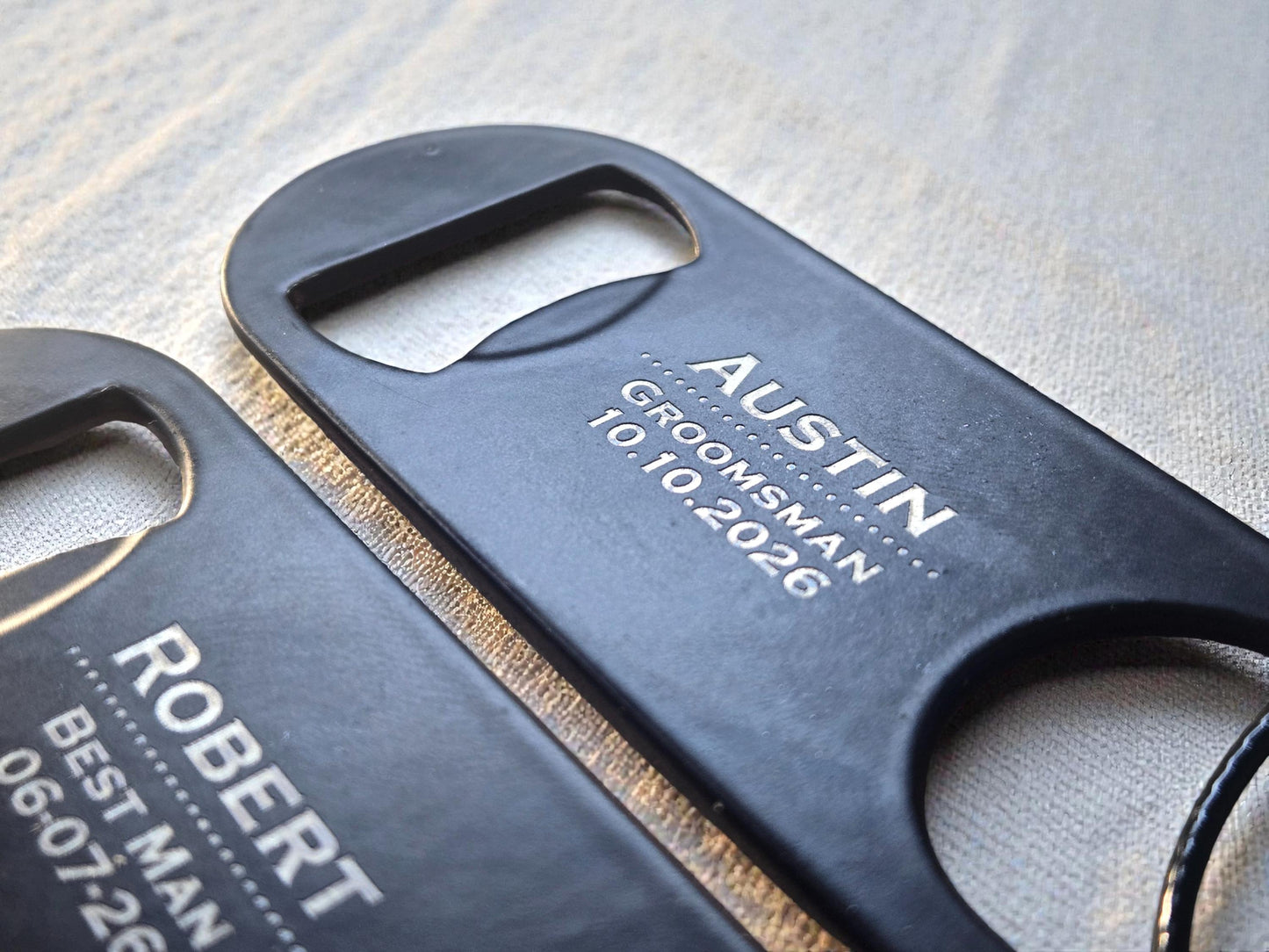 Groomsmen Keychain Bottle Opener, Mini Keyring Bar Key Speed Popper Gift, Custom Engraved Personalized Text, Bestman And Wedding Party Gifts
