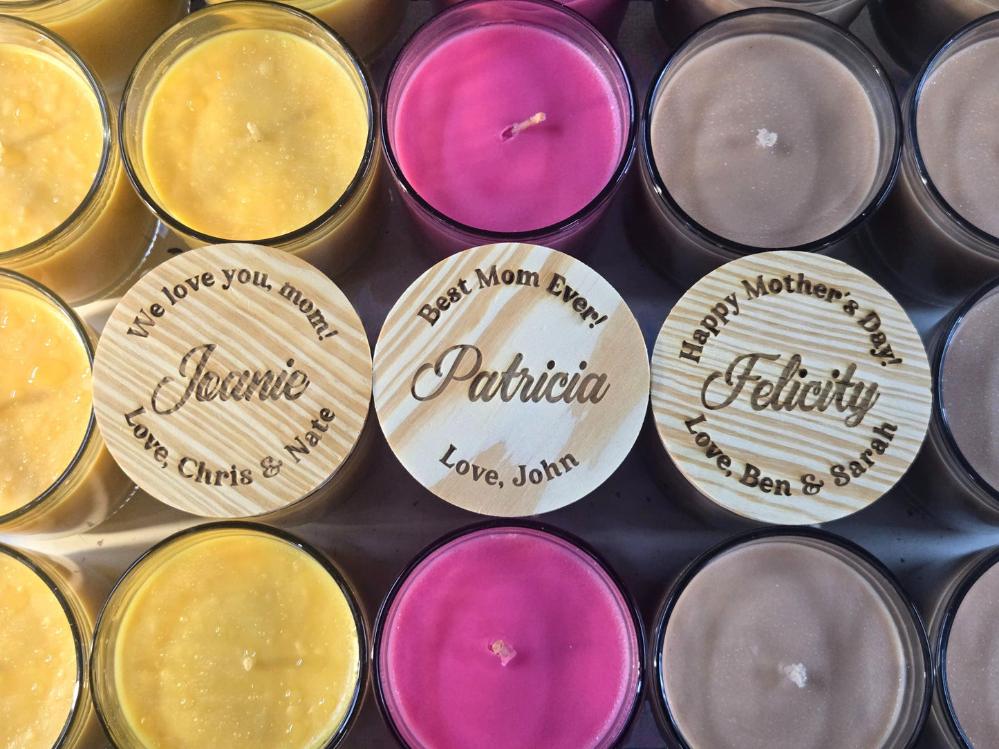 Mother's Day Candle, Personalized Gift For Mom, Custom Engraved Wood Lid, Unique Gifts For Moms, 14oz Large Glass Candle