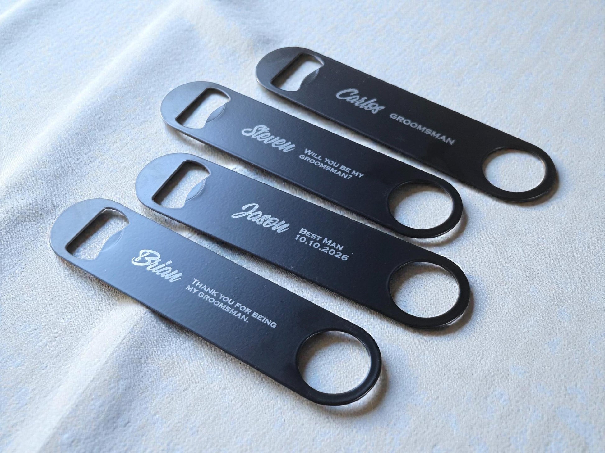 Groomsmen Bottle Opener, Personalized Long Bar Key Speed Popper, Custom Engraved Groomsman Asking Gift, Best Man Proposal Gifts