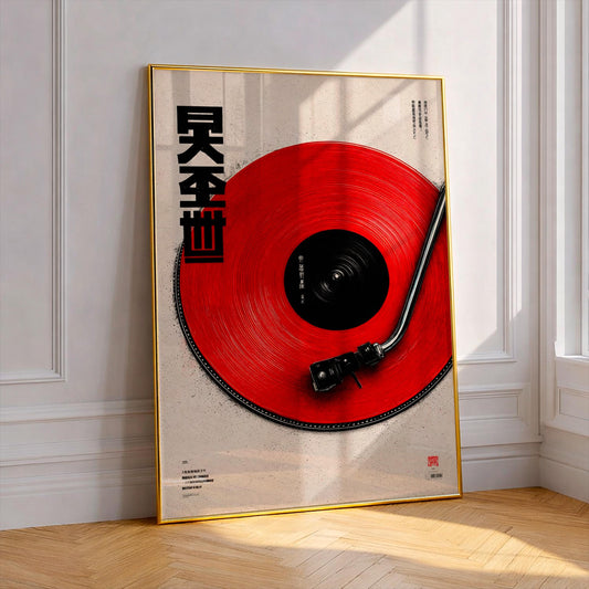 Japanese Retro Wall Poster, Vintage Music Print, Vinyl Record Art, Tokyo Aesthetic Decor, Mid Century Style, Music Lover Gift