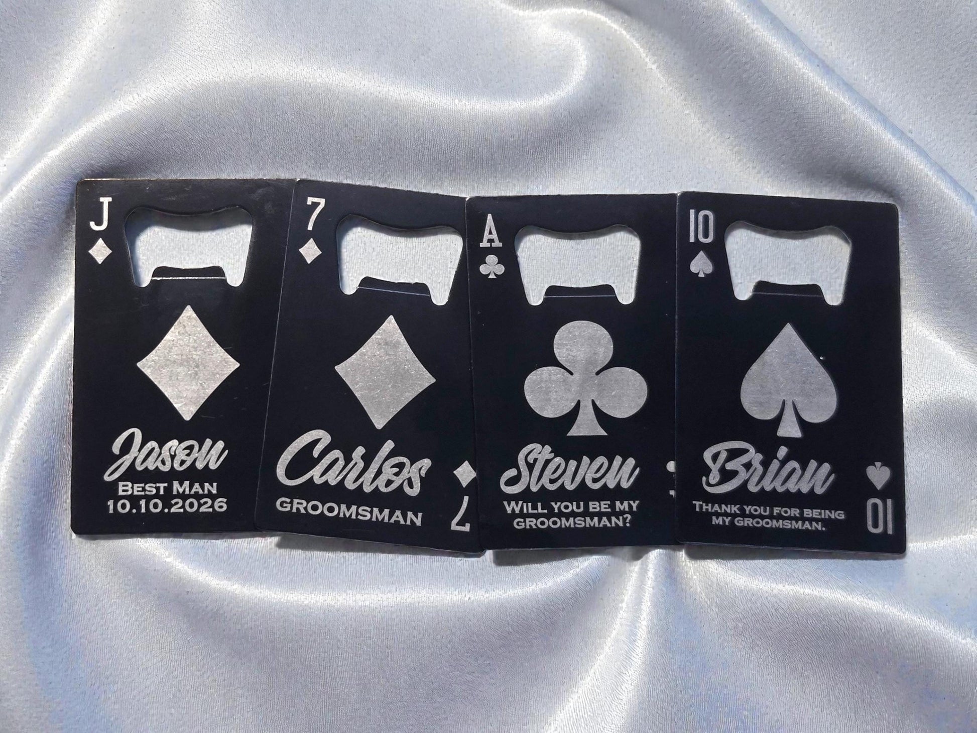Magnetic Groomsmen Bottle Opener, Playing Card Magnet Bottle Openers, Custom Gifts For Groomsman/Bestman