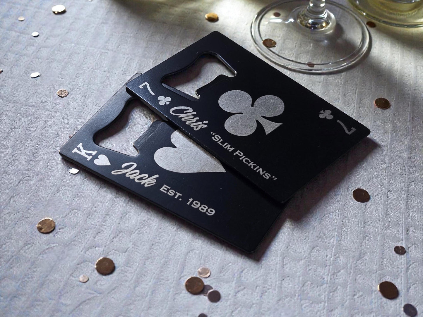 Custom Bottle Opener For Him, Playing Card Wallet Beer Openers, Personalized Poker Player Gifts