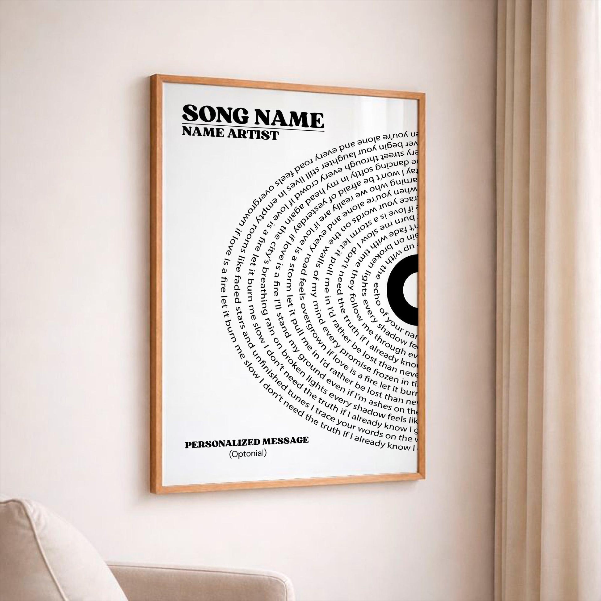 Personalized Song Lyrics Print – Our First Dance, Anniversary Keepsake, Engagement Print, Romantic Gift for Wife, Custom Music Typography