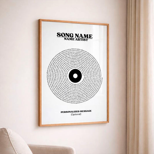 Personalized Song Lyrics Vinyl Wall Art, First Dance Song Poster, Custom Music Memory Print, Wedding and Anniversary Gift