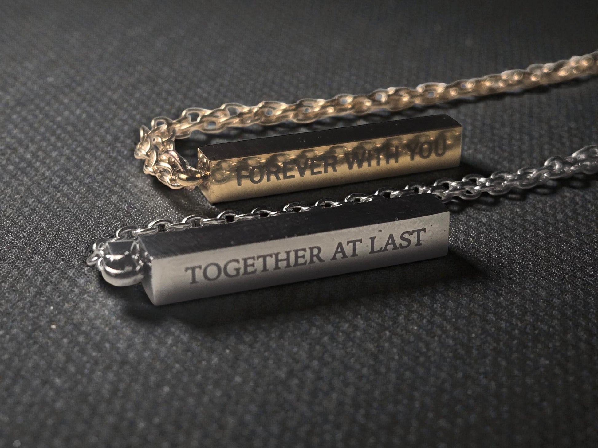 Personalized Bar Necklace For Her, Custom Silver / Gold Pendant Necklace Chain, Romantic Anniversary Gift