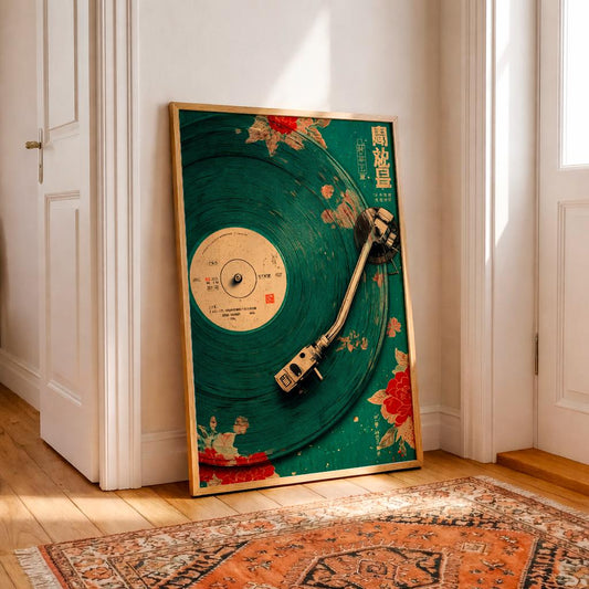 Retro Japanese Music Wall Art, Vintage Vinyl Poster, Japanese Retro Print, Asian Style Music Decor, Vinyl Art Gift