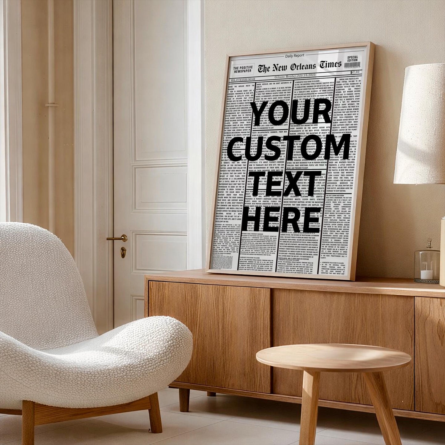 Custom Newspaper Quote Print | Personalized Newspaper Poster | Your Text Typography Wall Art | Custom Text Poster | Unique Home Decor Gift