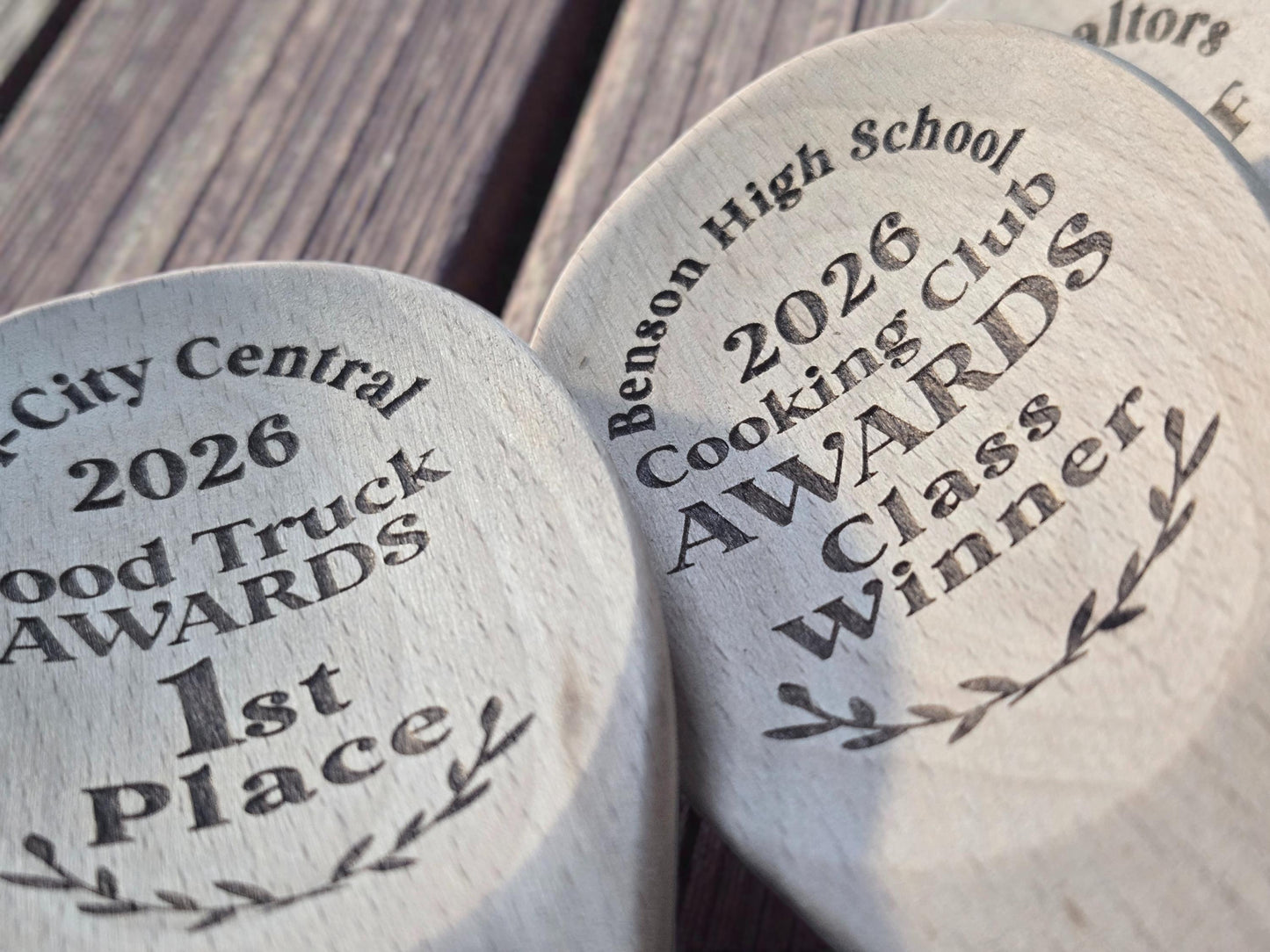 Bake Sale Award Spoons, Engraved 12-Inch Beechwood Spoon, Baking Event Prizes, Bakers Awards