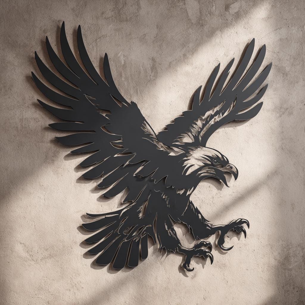 Majestic Eagle Metal Wall Art, Rustic Wildlife Decor