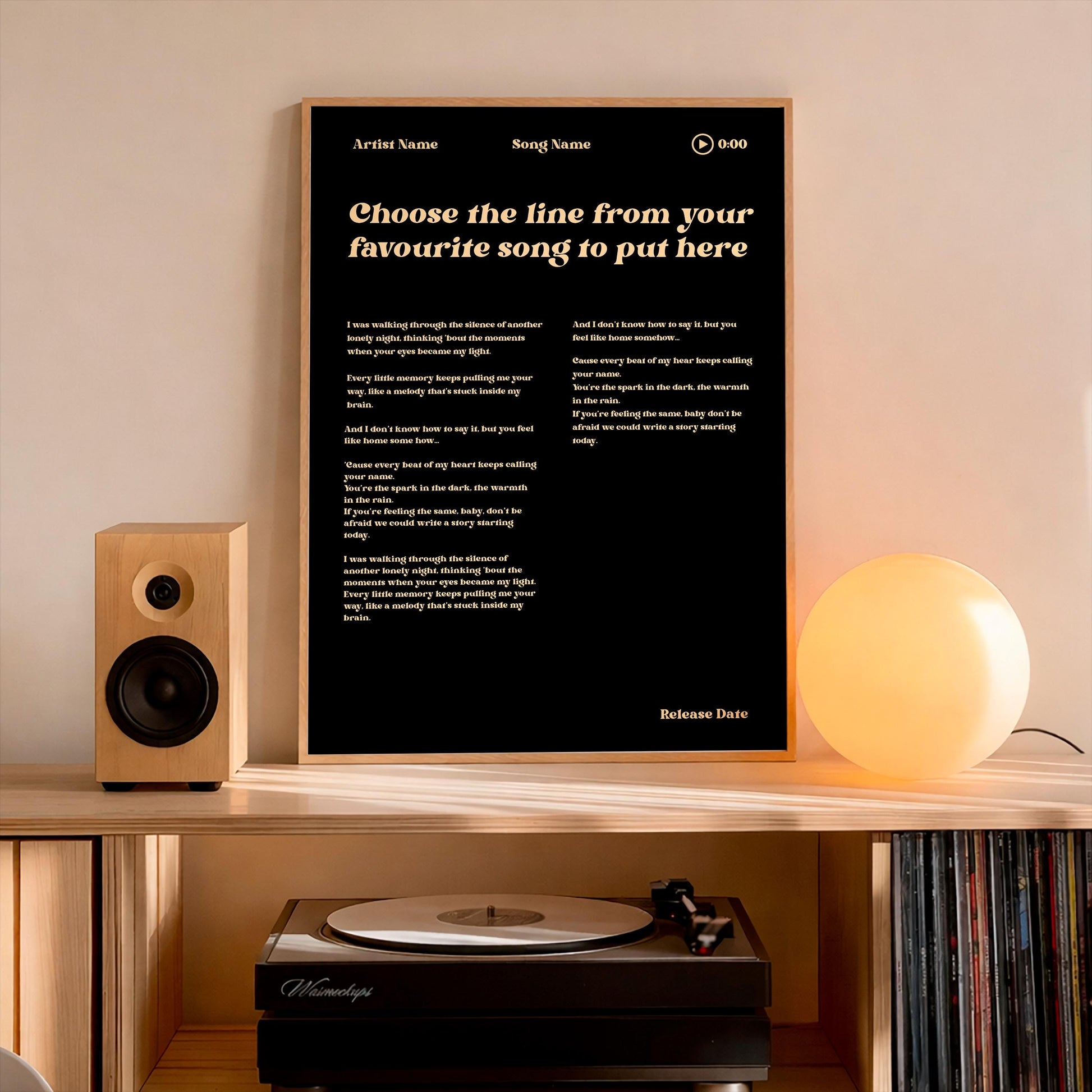 Custom Song Lyrics Print, Personalized Music Poster, Lyric Wall Art, Song Quote Gift, Unique Music Decor, Album Cover Art