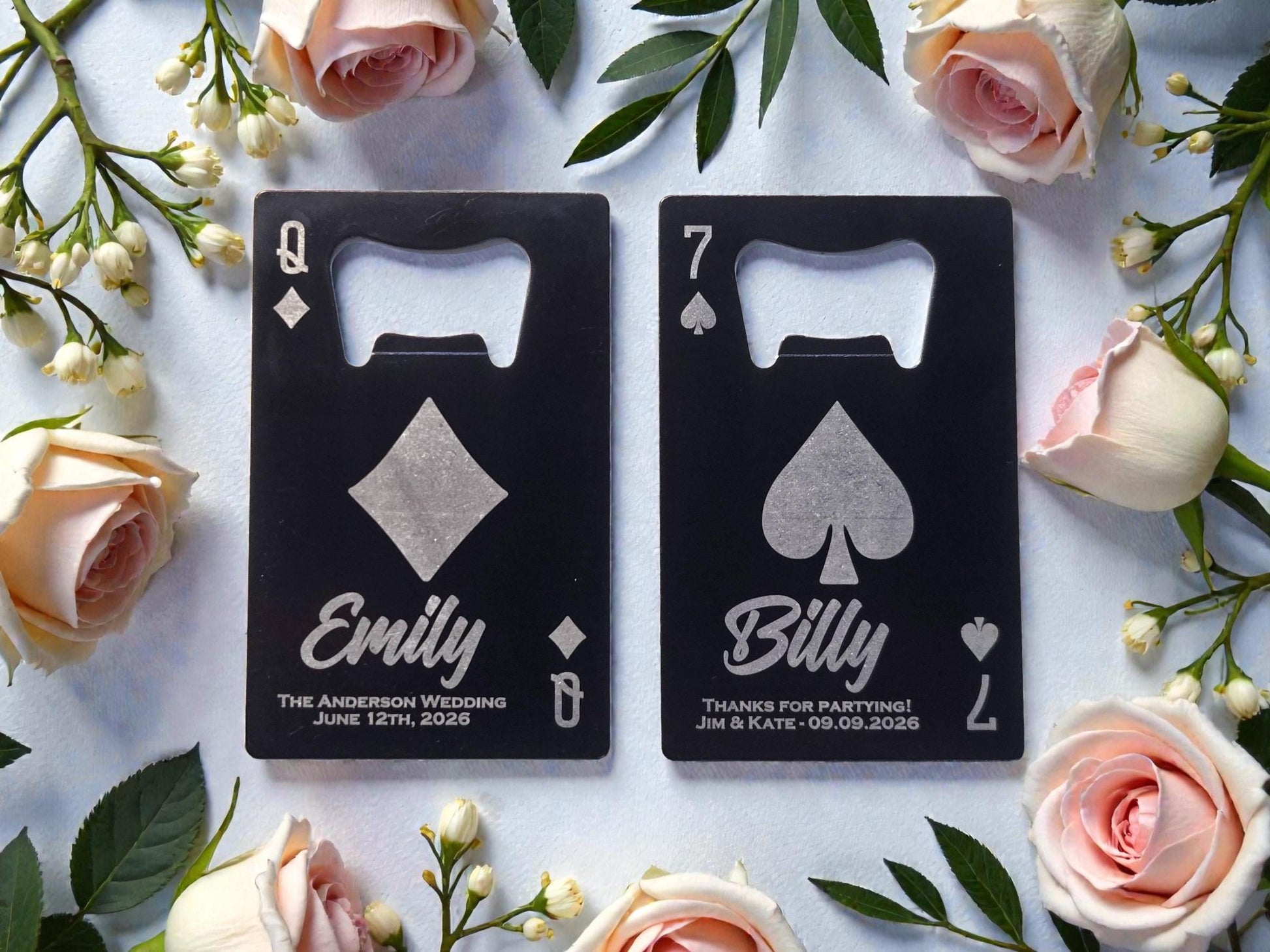 Personalized Wedding Favor, Playing Card Wallet Bottle Openers, Custom Bulk Wedding Guest Favors