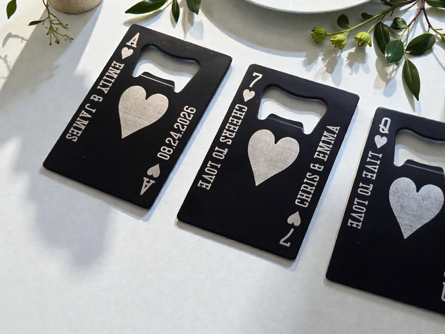 Magnetic Wedding Guest Favors, Unique Playing Card Magnet Bottle Openers, Personalized Bulk Wedding Favor