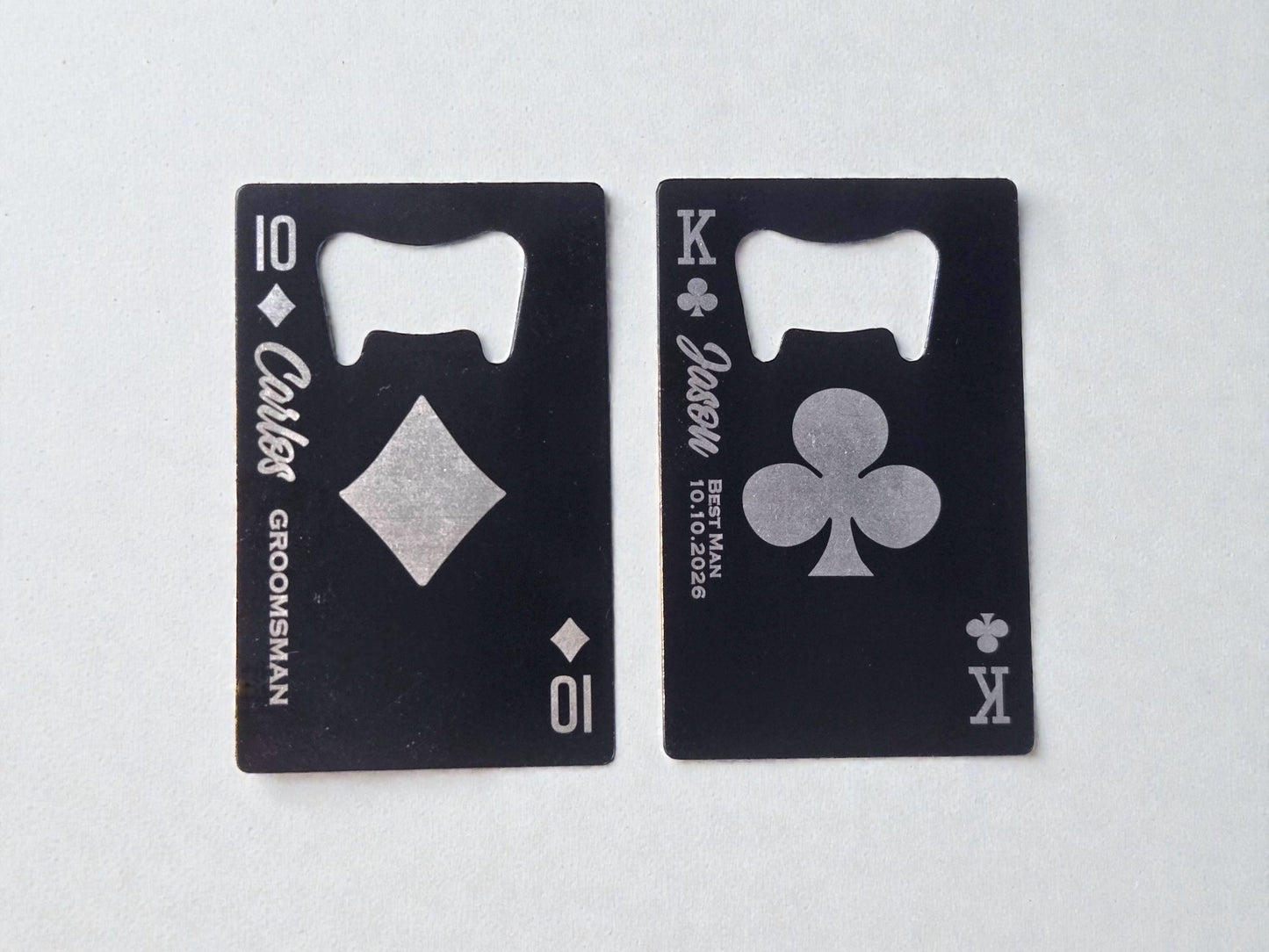 Personalized Groomsman Bottle Openers, Playing Card Wallet Bottle Opener, Custom Gifts For Groomsmen/Bestman