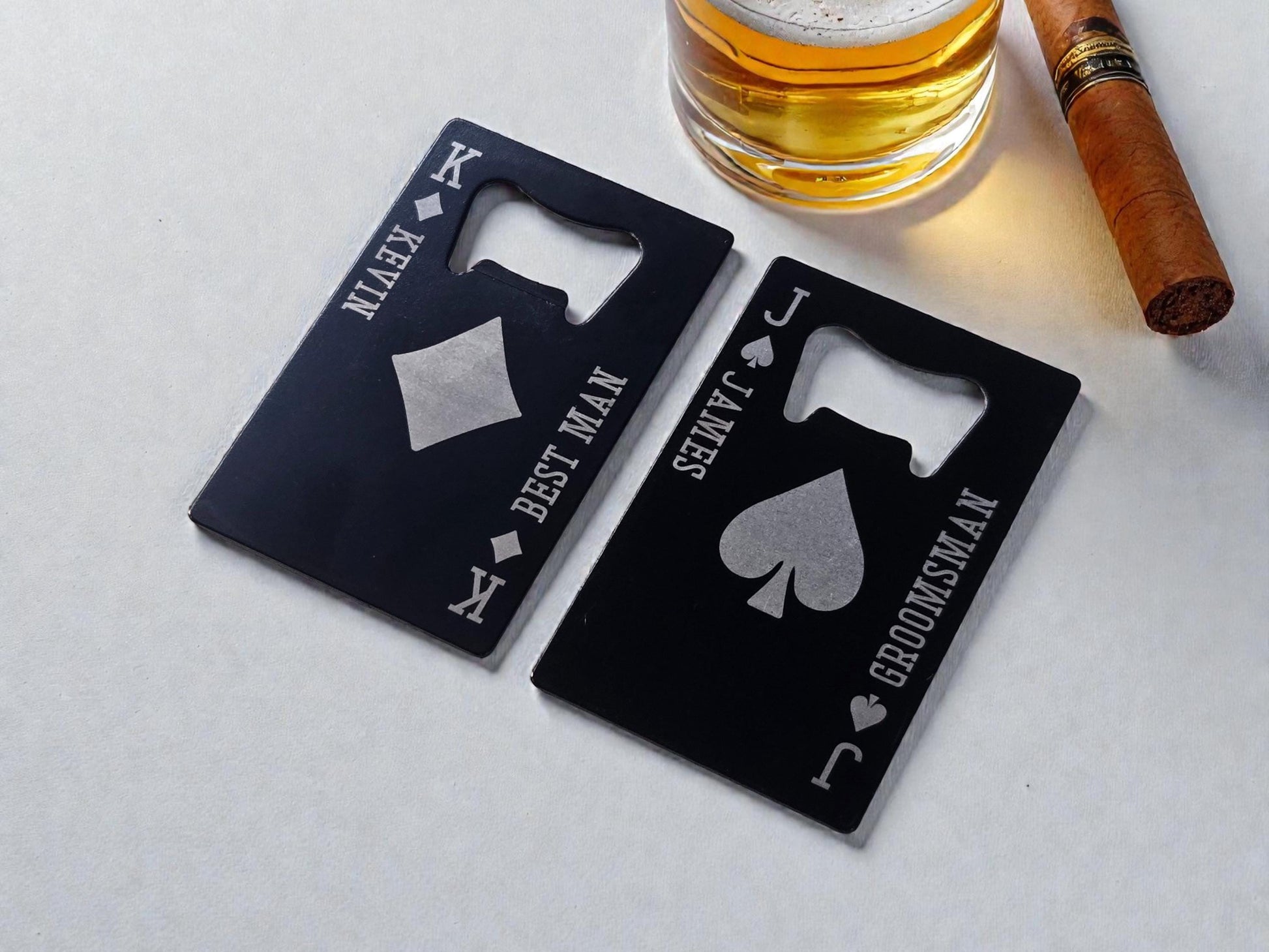 Magnetic Groomsman Bottle Opener, Playing Card Magnet Bottle Openers, Personalized Gifts For Groomsmen/Bestman