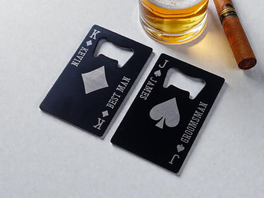 Magnetic Groomsman Bottle Opener, Playing Card Magnet Bottle Openers, Personalized Gifts For Groomsmen/Bestman