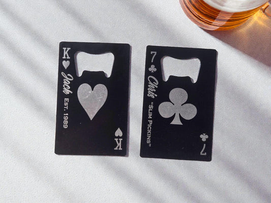 Magnetic Bottle Opener For Him, Playing Card Magnet Beer Openers, Personalized Poker Player Gifts