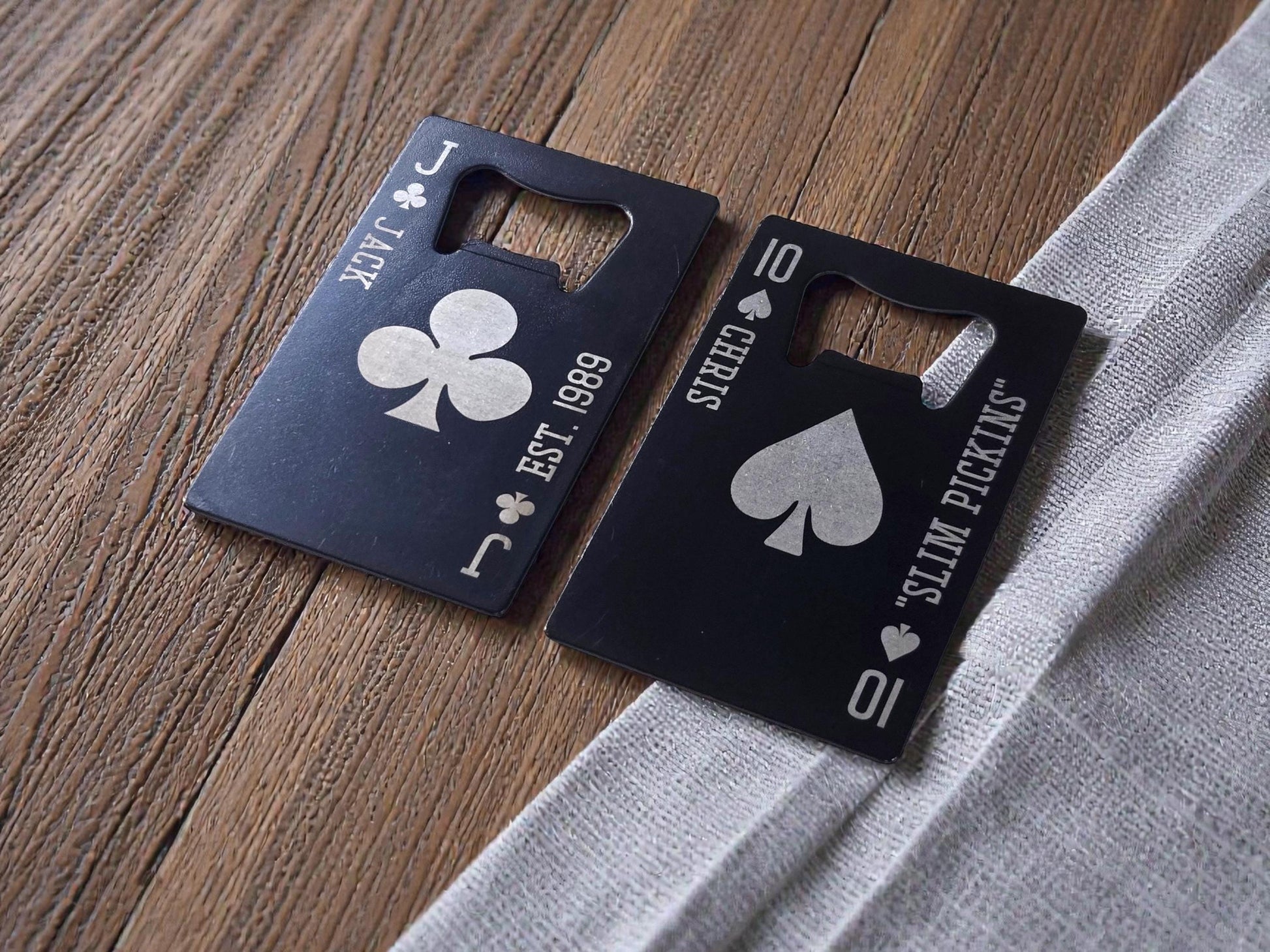 Personalized Playing Card Bottle Opener, Wallet Beer Openers For Him, Custom Poker Player Gifts
