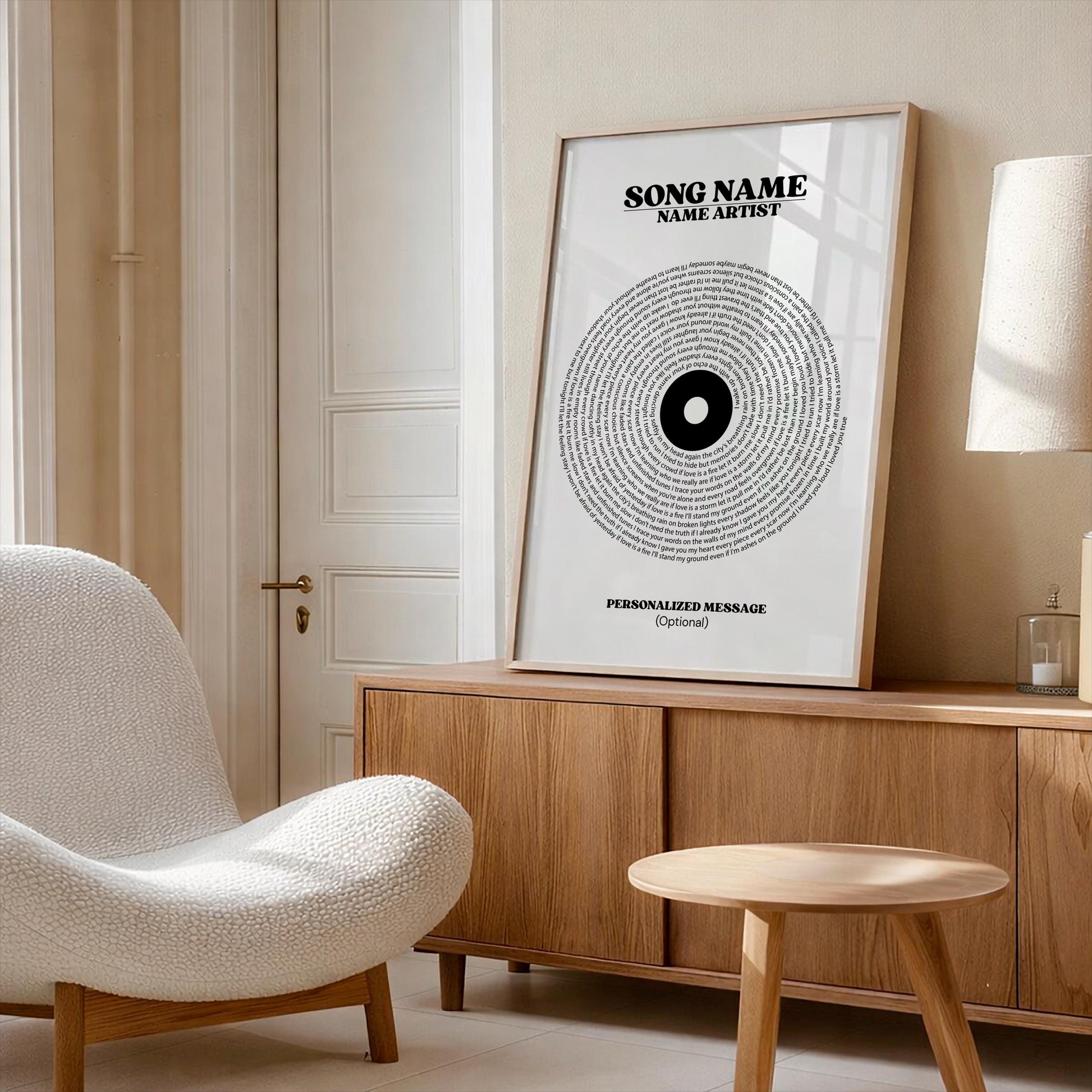 Song Lyrics Print, Custom Music Poster, Vinyl Wall Art, Minimalist Home Decor, Gift For Music Lovers, Anniversary Gift