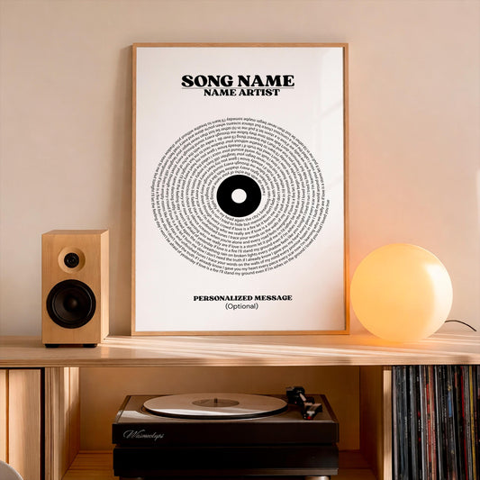 Custom Music Poster With Song, Personalized Print With Music Text, Customizable Music Gift, Anniversary Gift, Music Gift"
